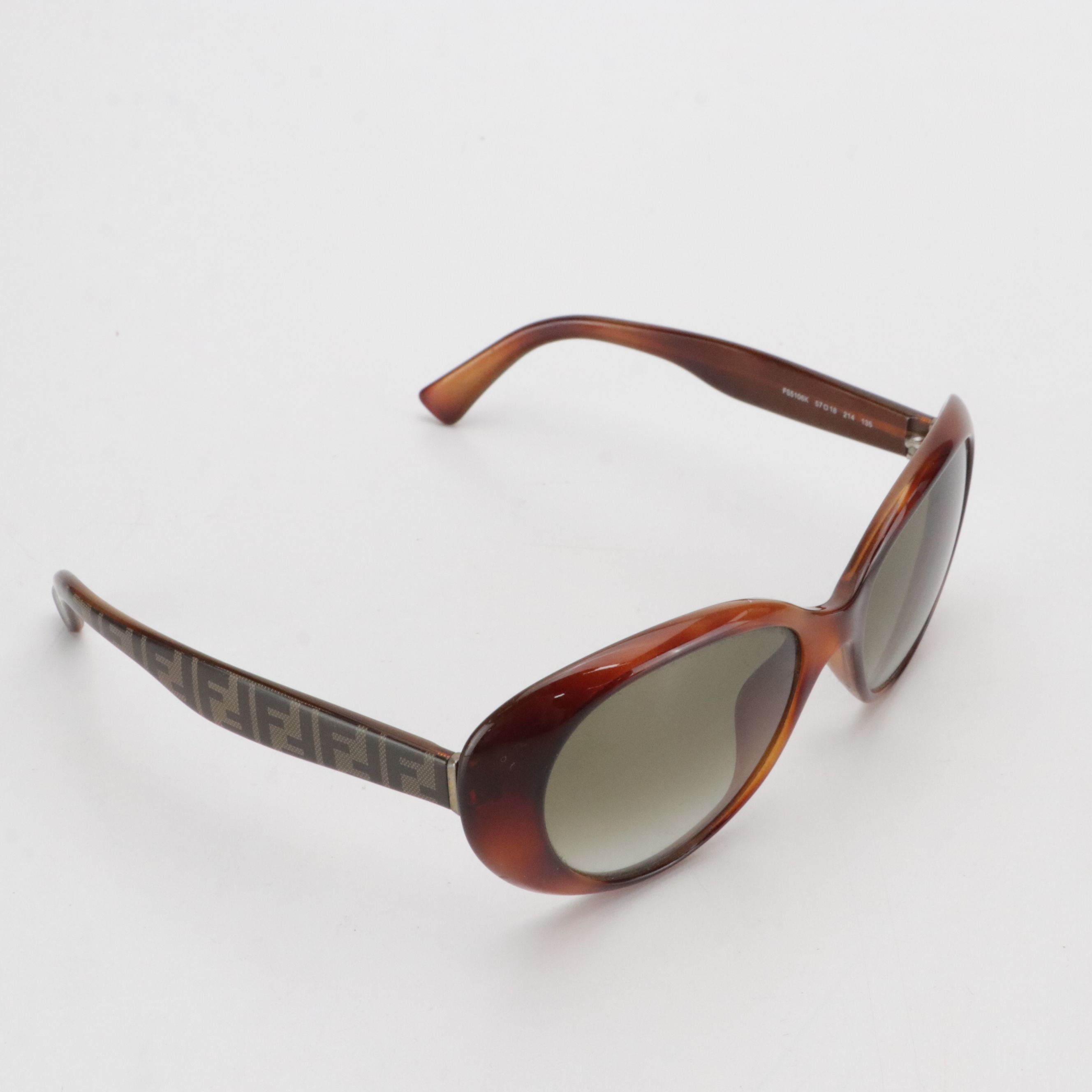 Fendi FS5106K "Cold Insert" Oversized Round Havana Sunglasses