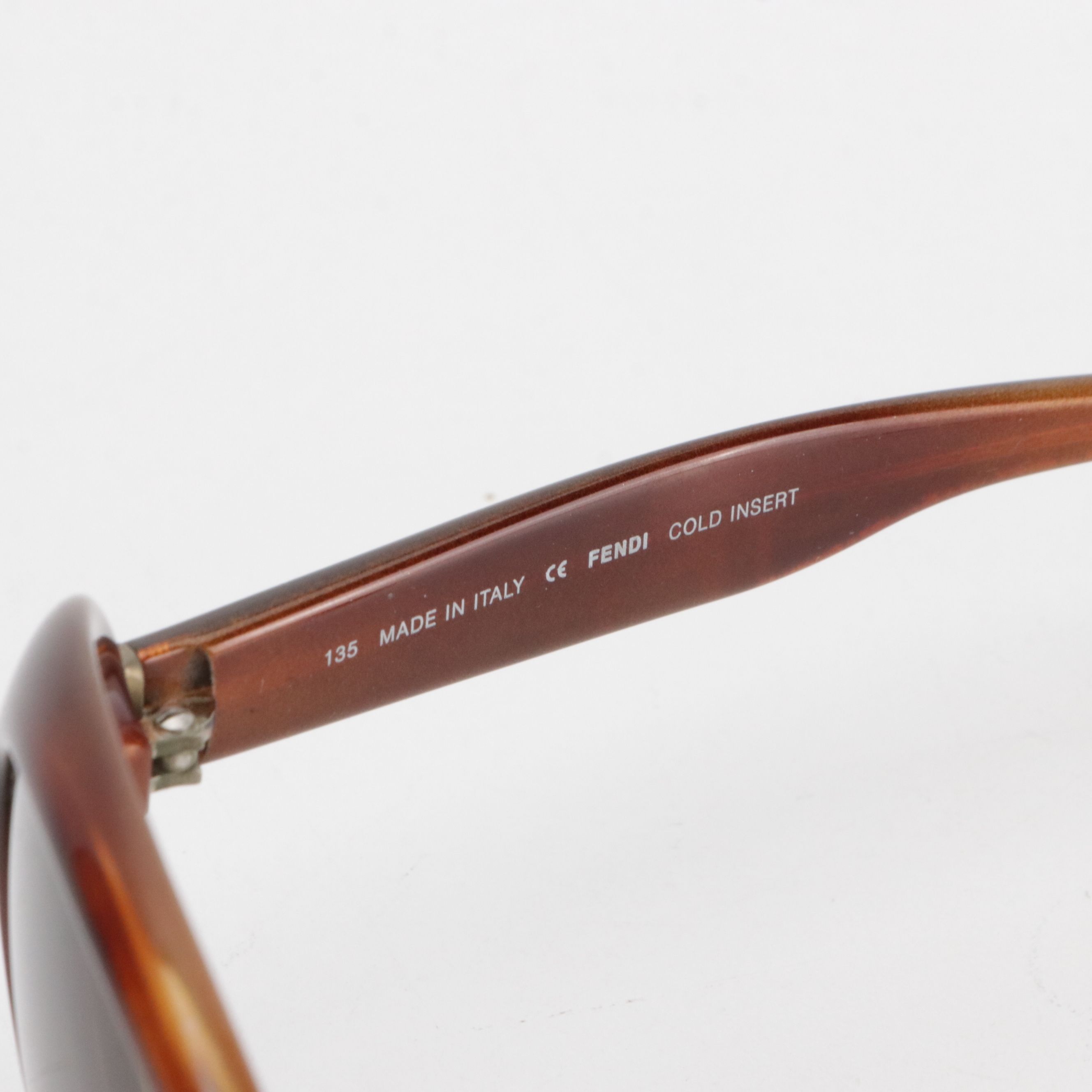Fendi FS5106K "Cold Insert" Oversized Round Havana Sunglasses