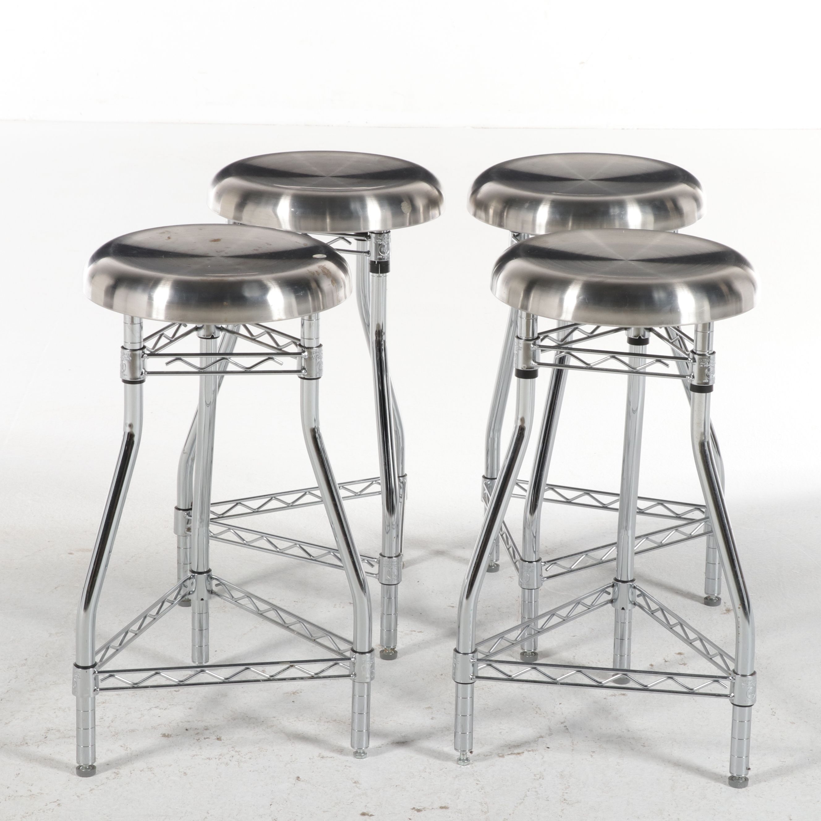 Set of Four Seville Classics UltraDurable Stainless Steel Stools