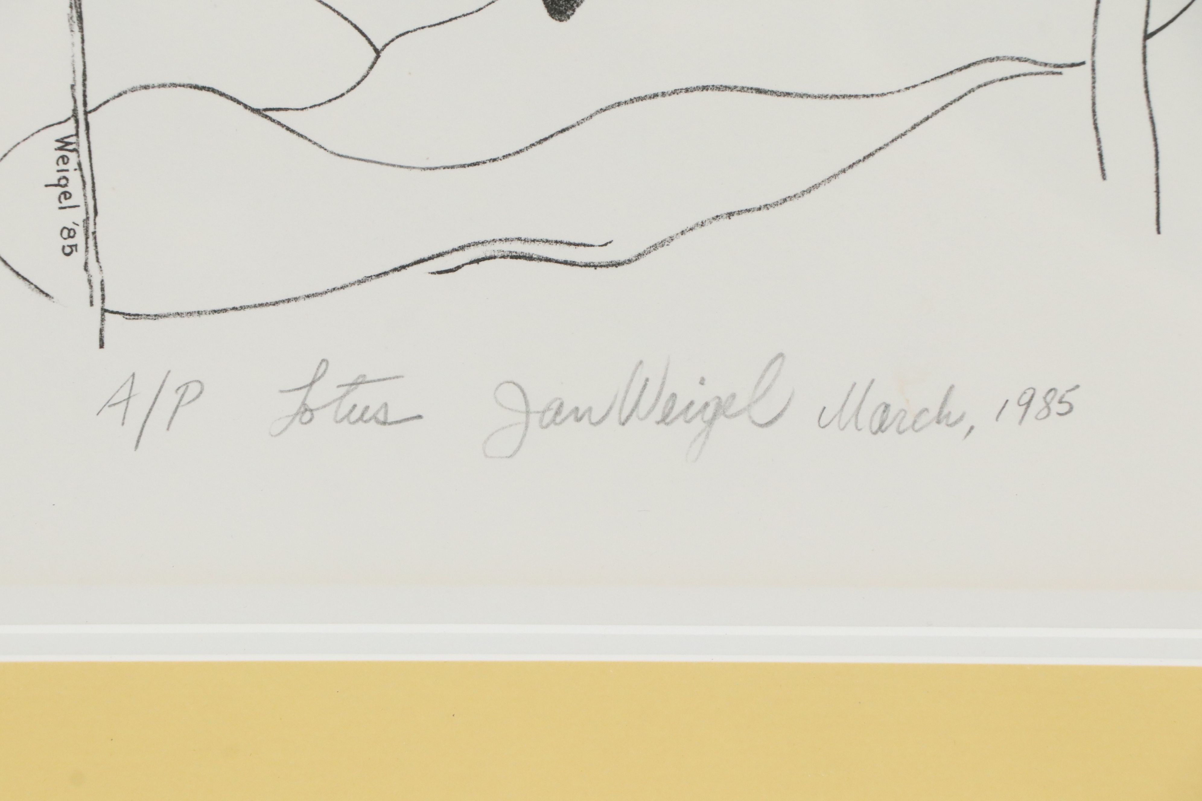 Jan Weigel Lithograph "Lotus," 1985