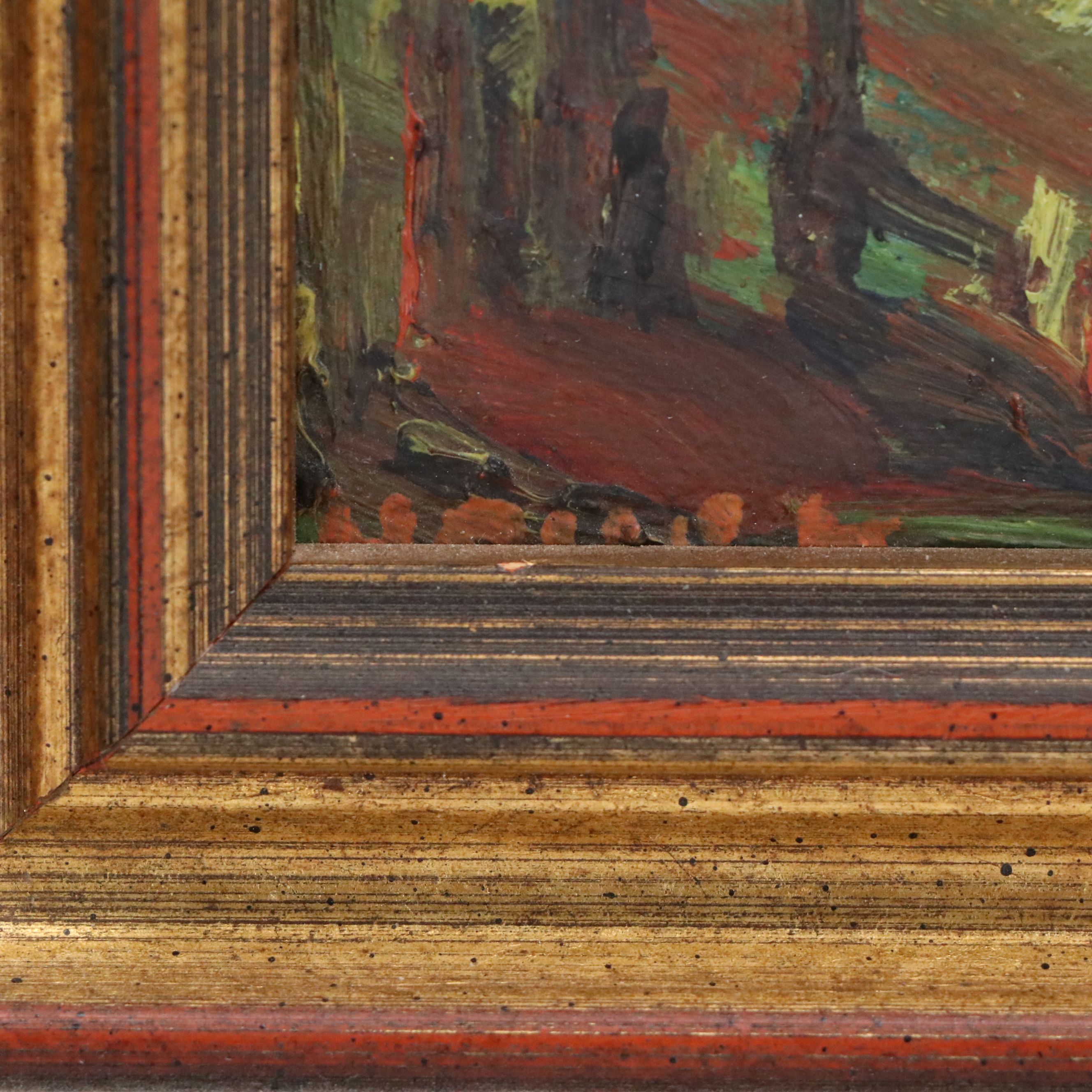 Forest Landscape Oil Painting, Late 20th Century