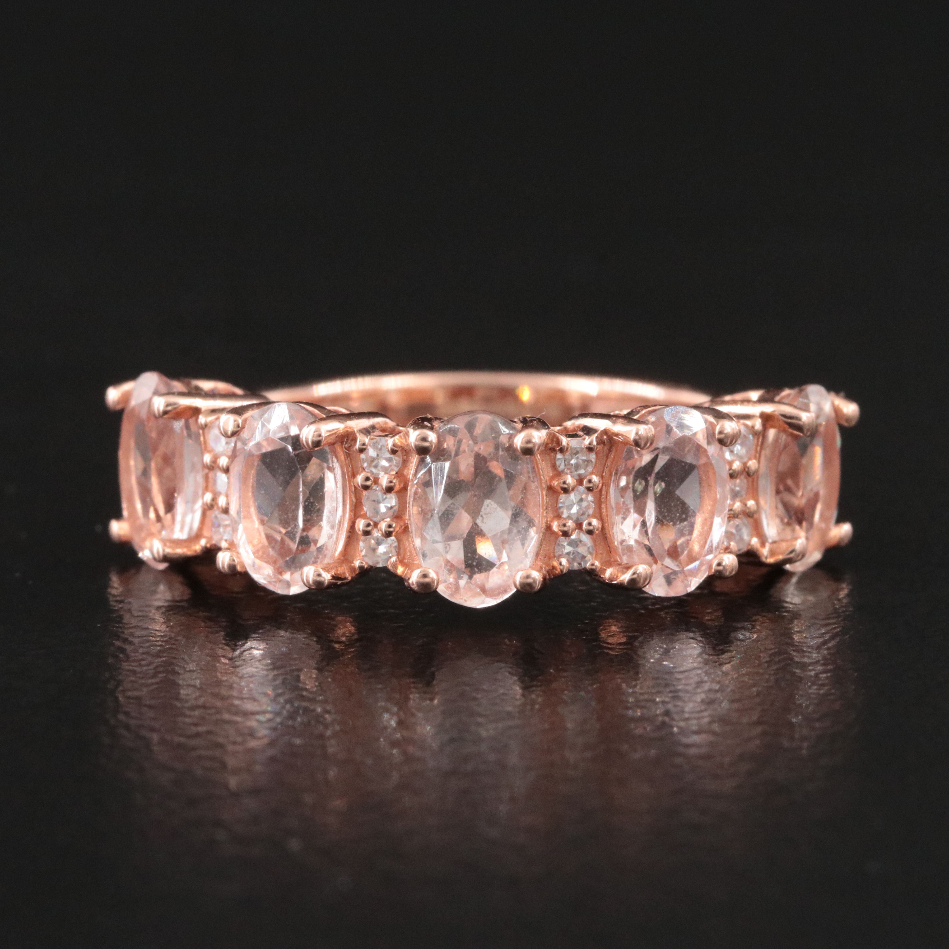 EFFY 14K Rose Gold Morganite and Diamond Ring