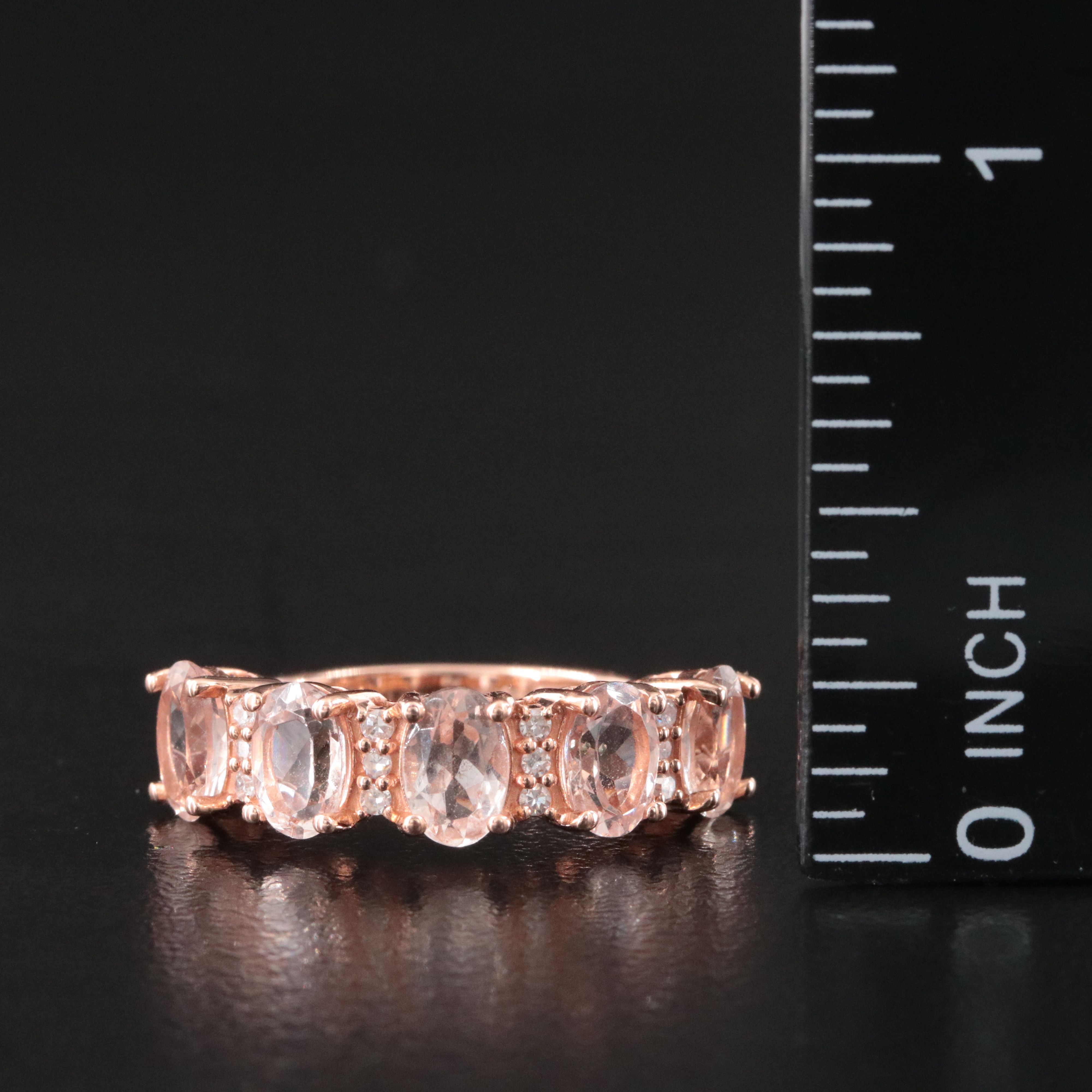 EFFY 14K Rose Gold Morganite and Diamond Ring