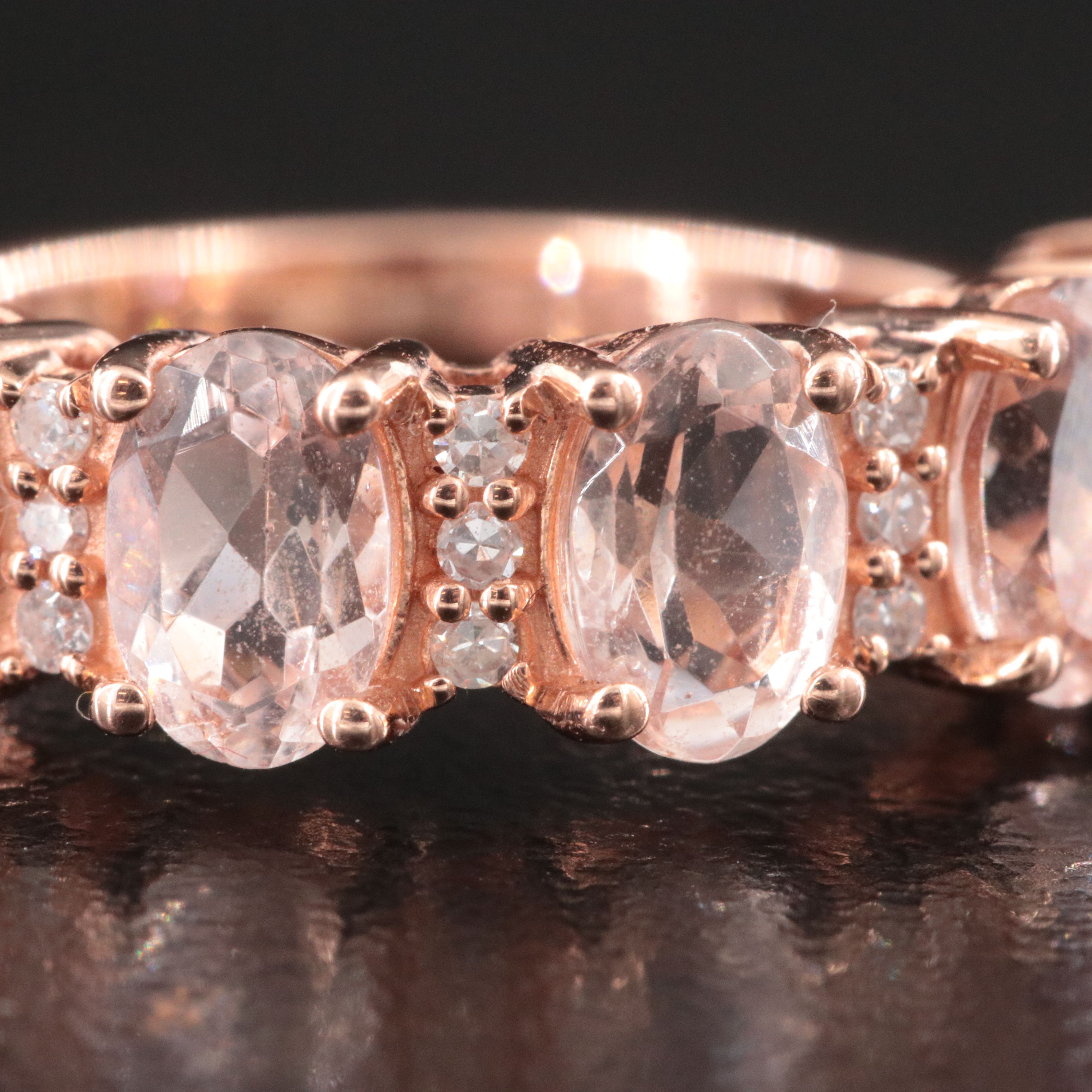 EFFY 14K Rose Gold Morganite and Diamond Ring
