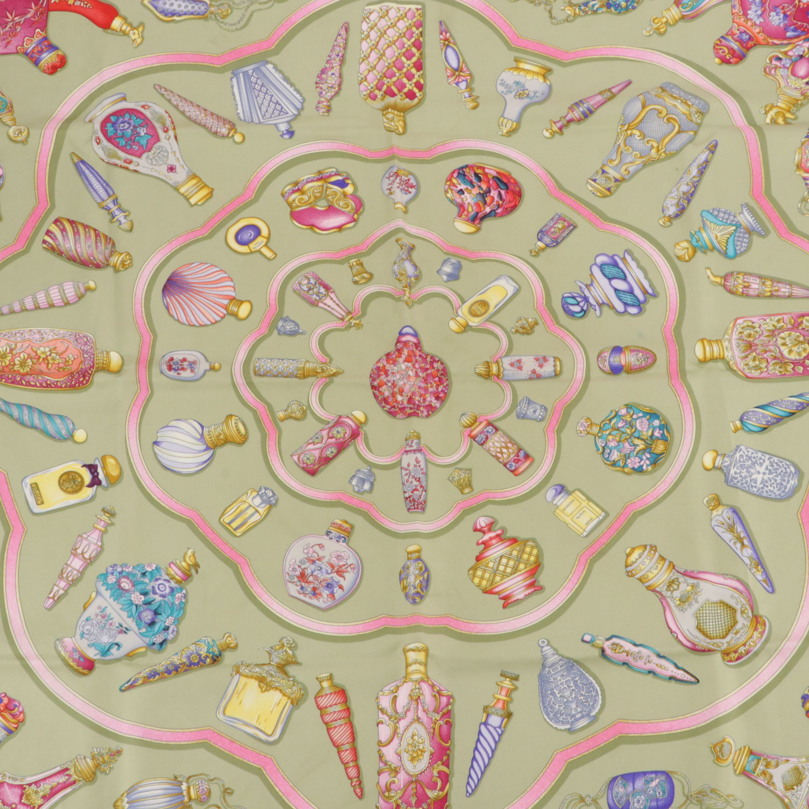 Hermès "Qu'importe le flacon Pourvu qu'on ait l'ivresse" Scarf 90 in Silk Twill