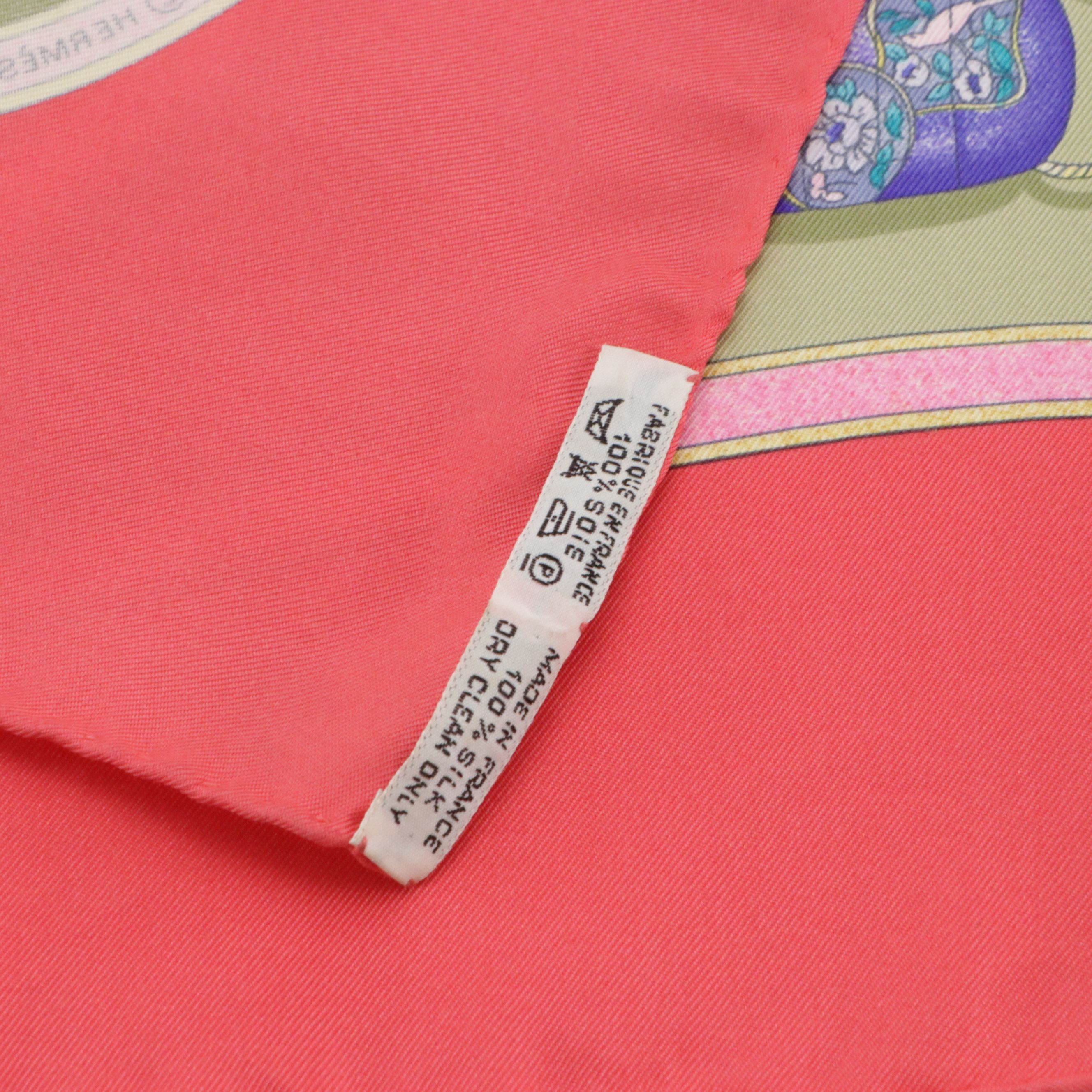 Hermès "Qu'importe le flacon Pourvu qu'on ait l'ivresse" Scarf 90 in Silk Twill