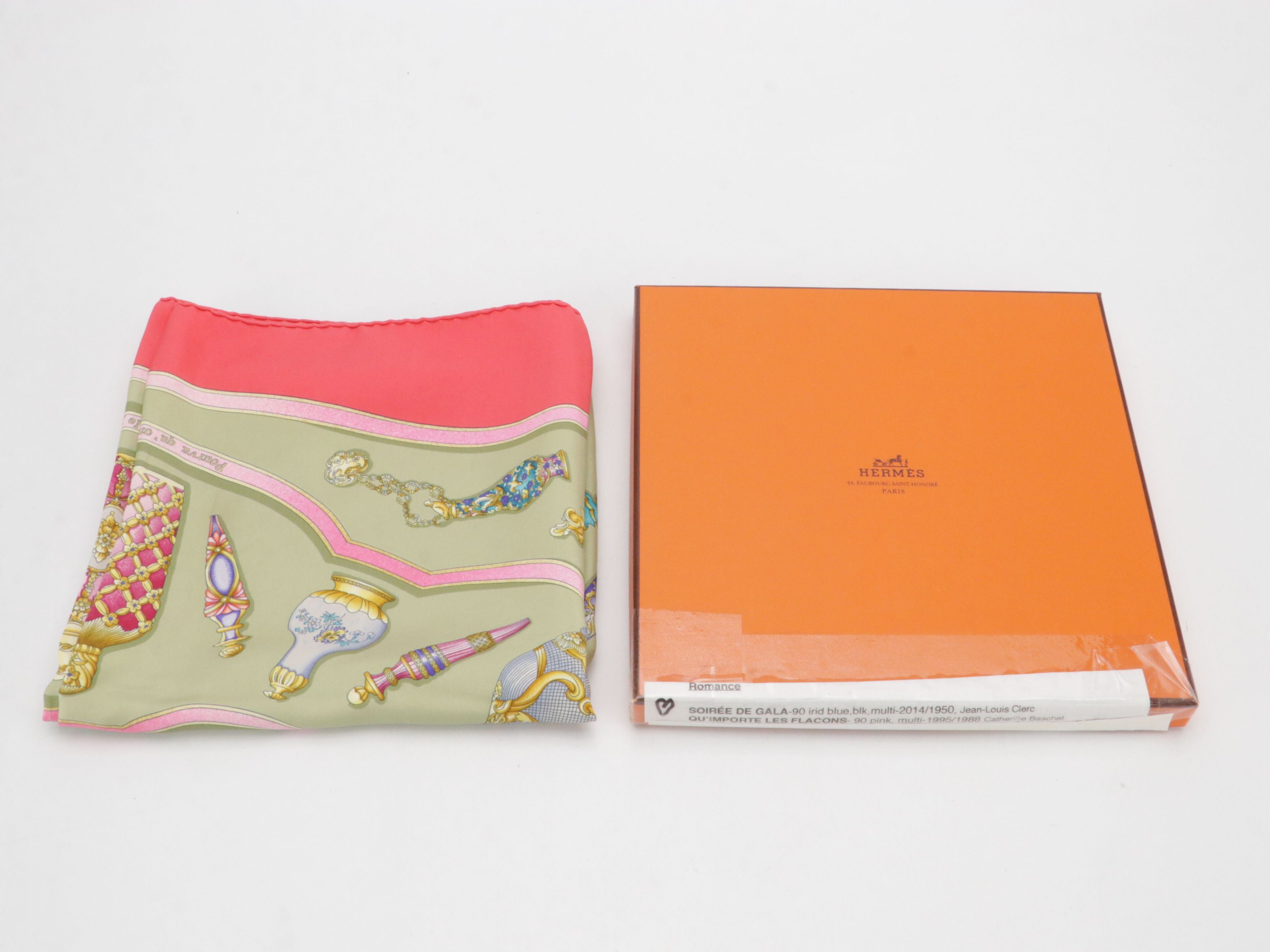 Hermès "Qu'importe le flacon Pourvu qu'on ait l'ivresse" Scarf 90 in Silk Twill