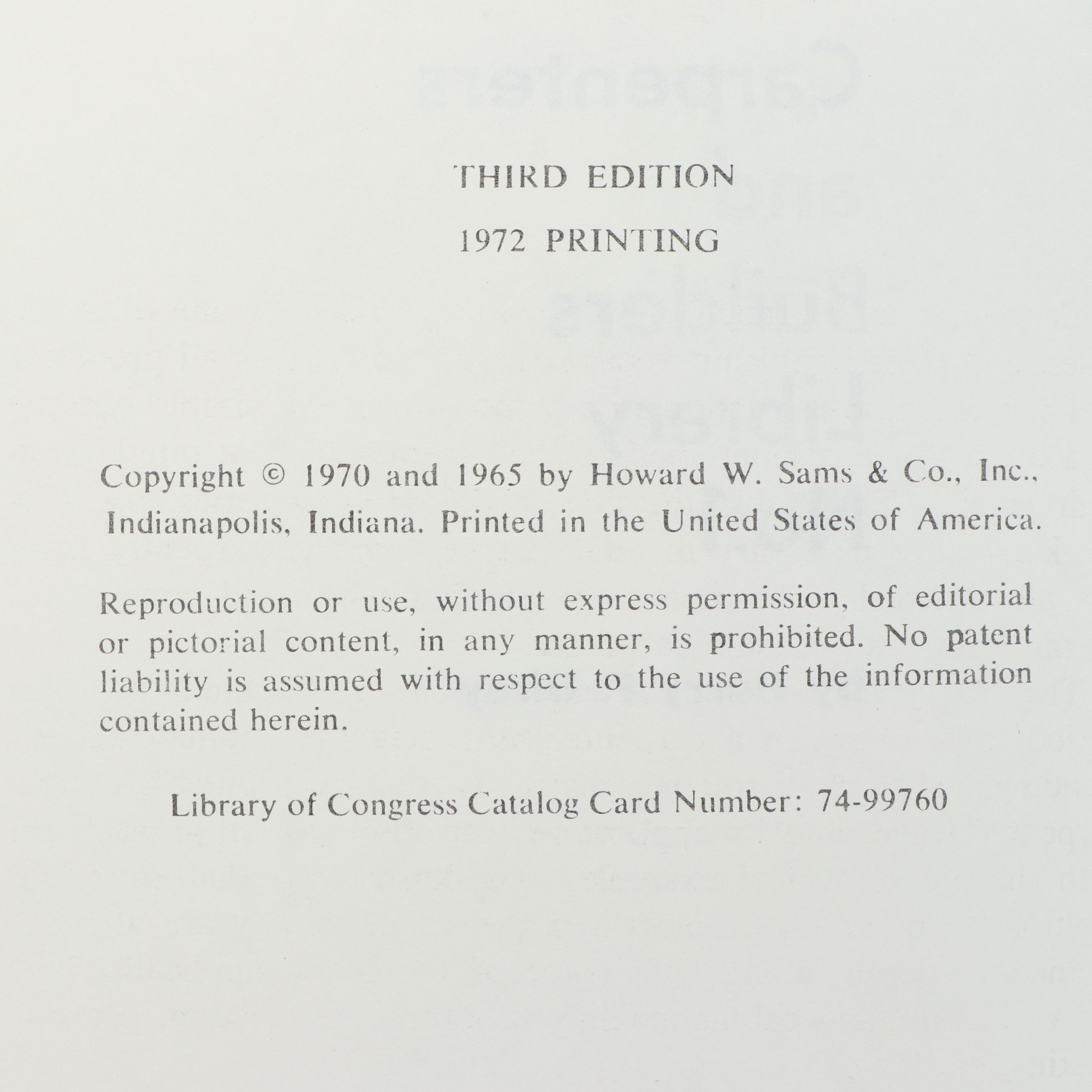 "Carpenters and Builders Library" Vol. I by Harry F. Ulrey and More Books
