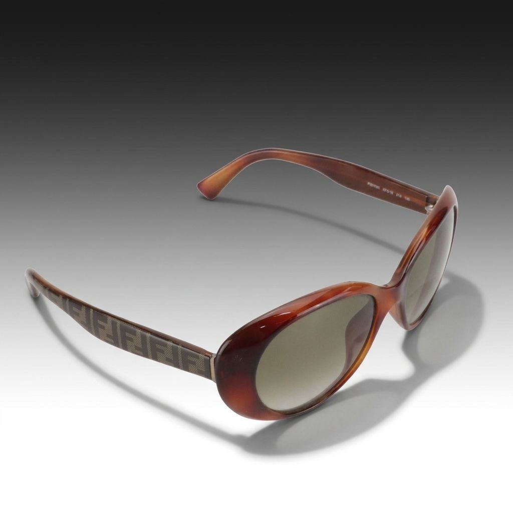 Fendi FS5106K "Cold Insert" Oversized Round Havana Sunglasses