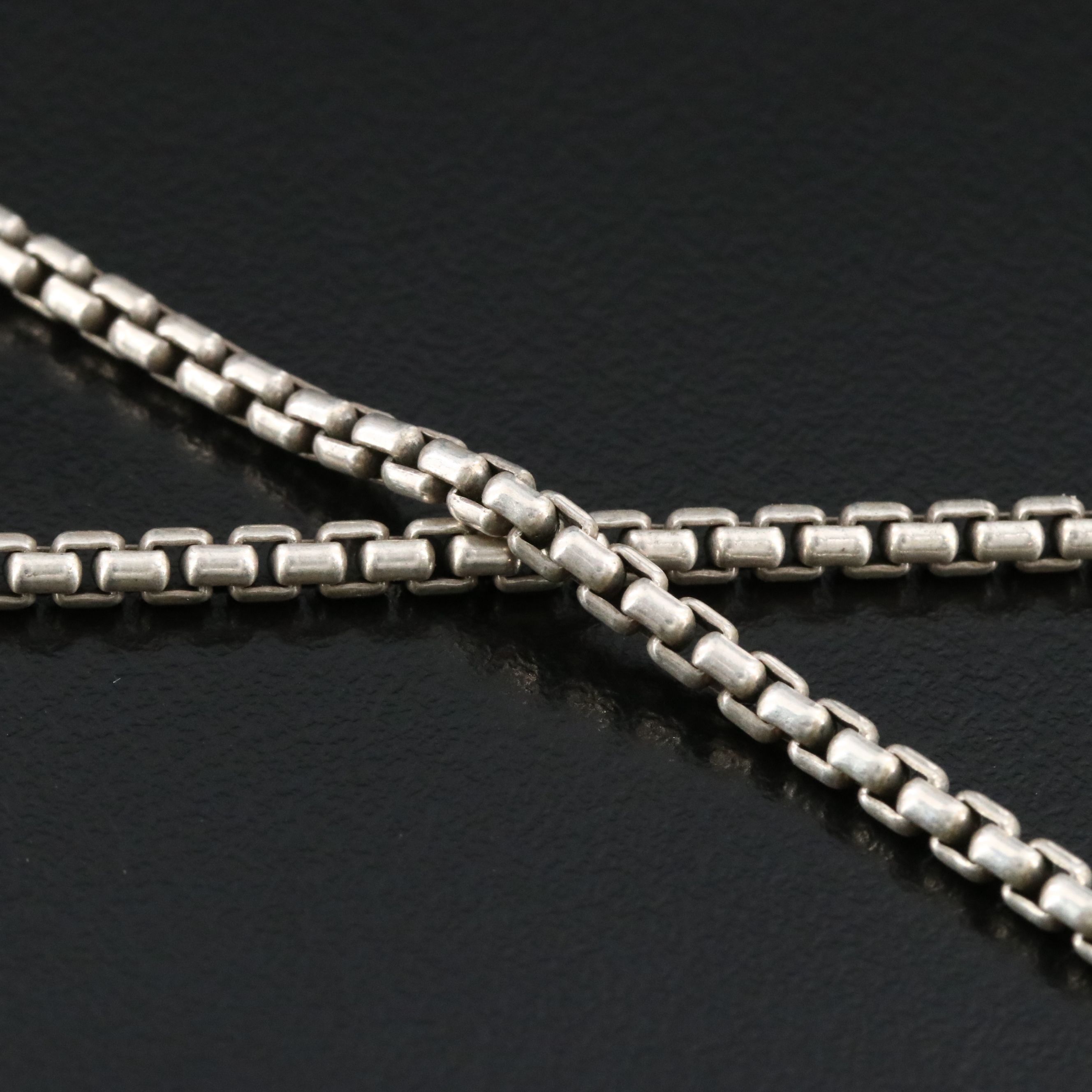 David Yurman Sterling and Diamond Tree of Life Amulet with Box Chain