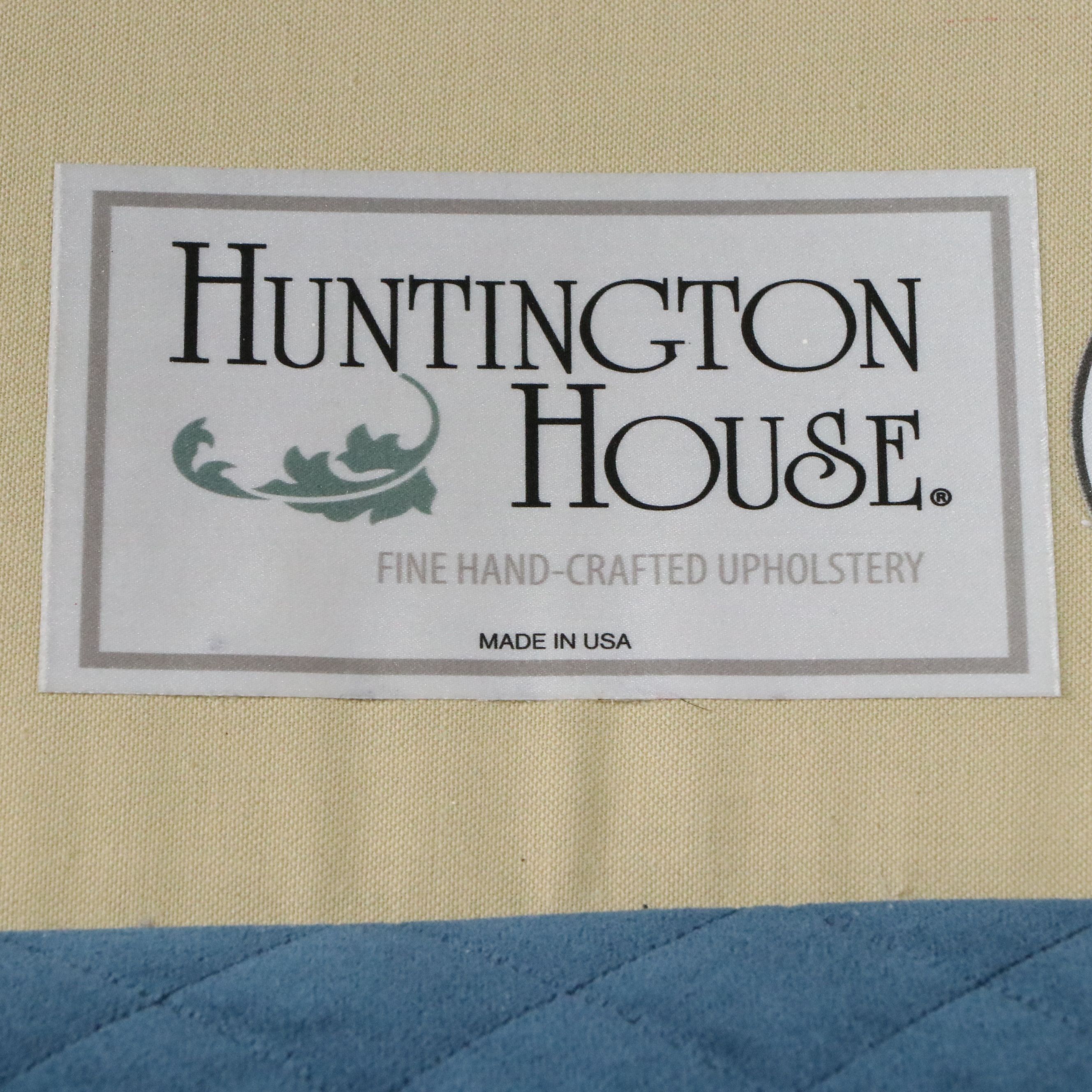 Huntington House Quilted Velvet Sofa and Oversized Ottoman, 21st Century