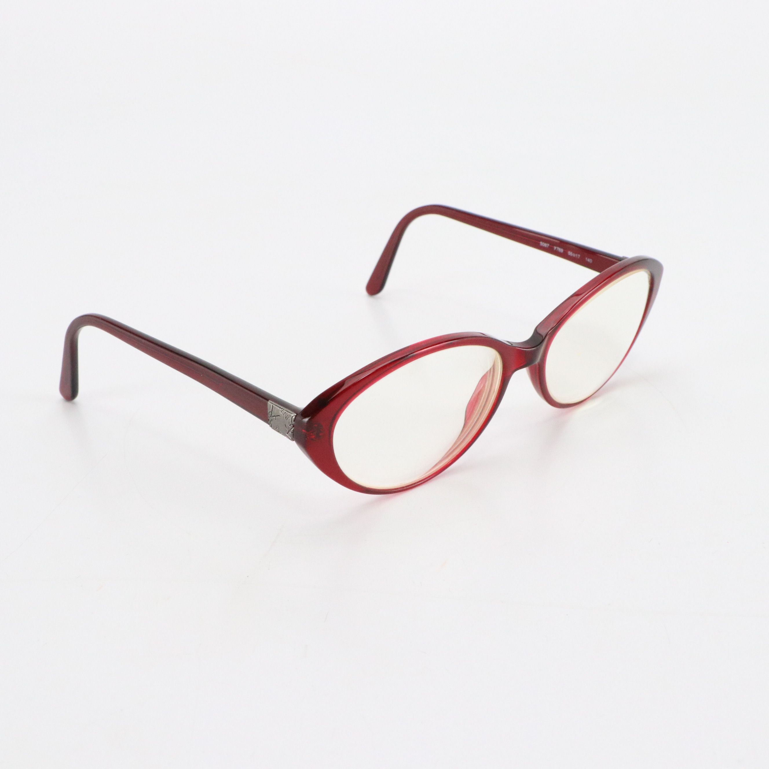 Yves Saint Laurent 5087 Y769 Deep Red Round Cat Eye Prescription Glasses