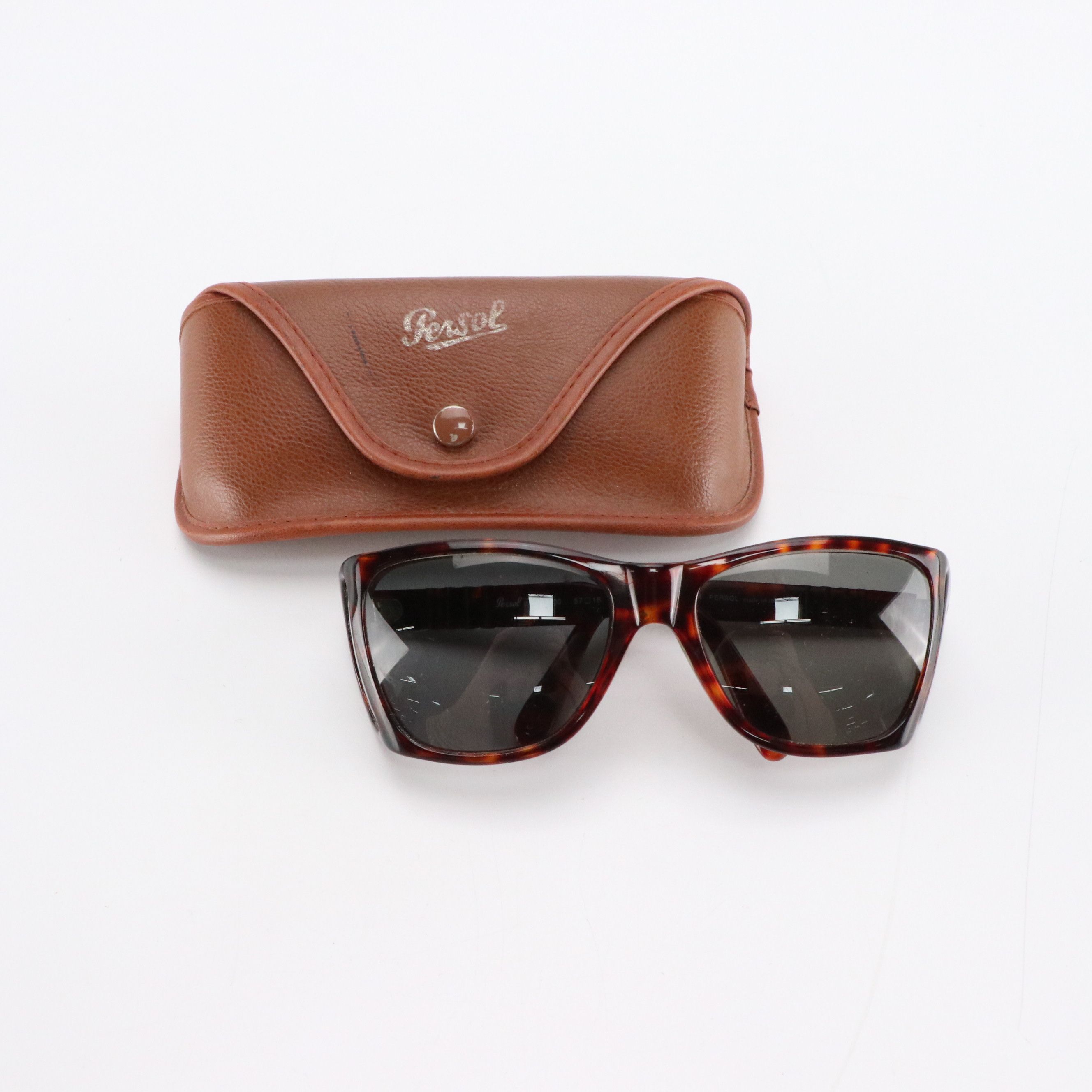 Persol 009/00 Vintage Havana Brown Square Prescription Sunglasses in Case