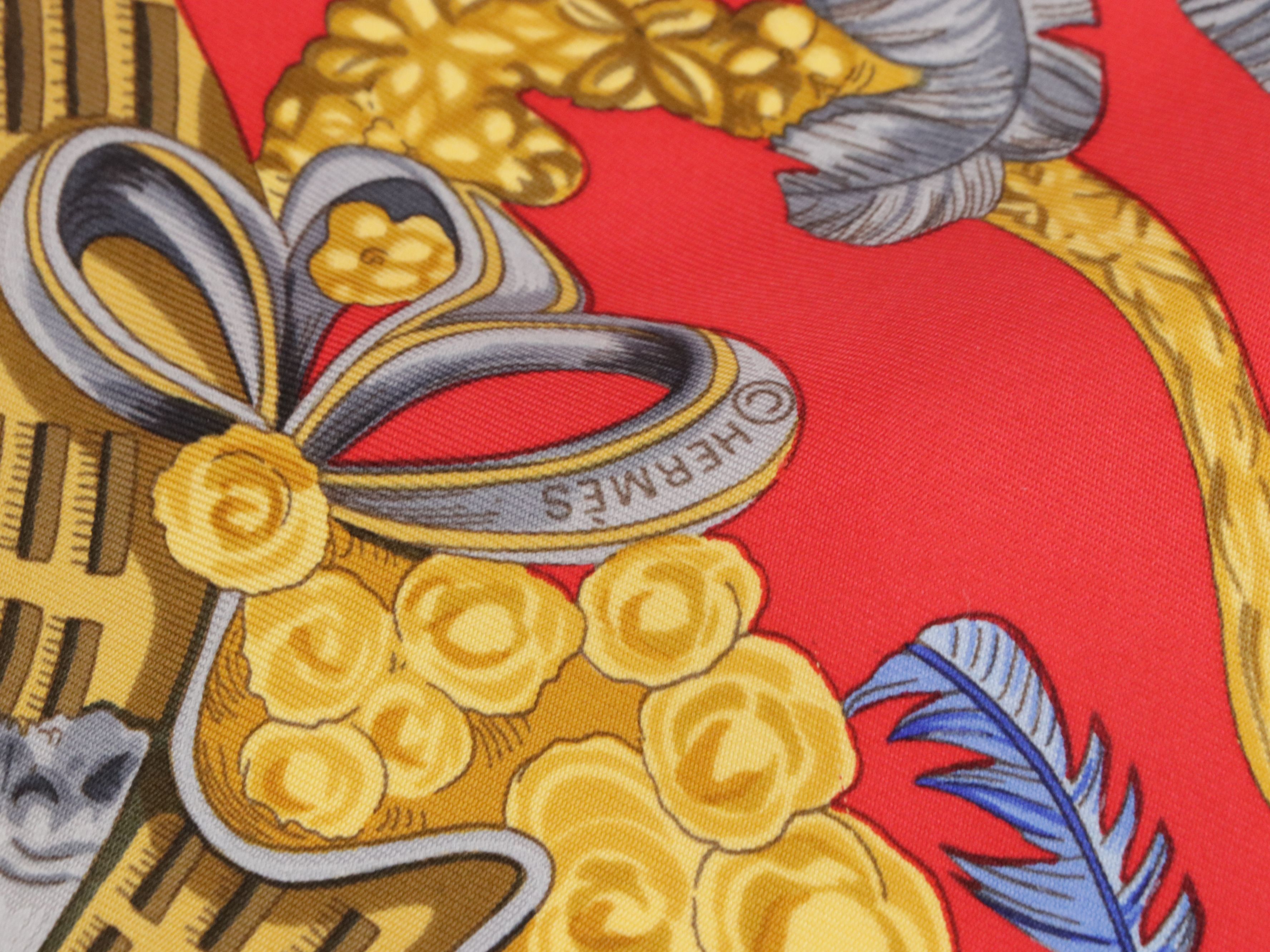 Hermès "Chapeau!" Scarf 90 in Silk Twill with Box