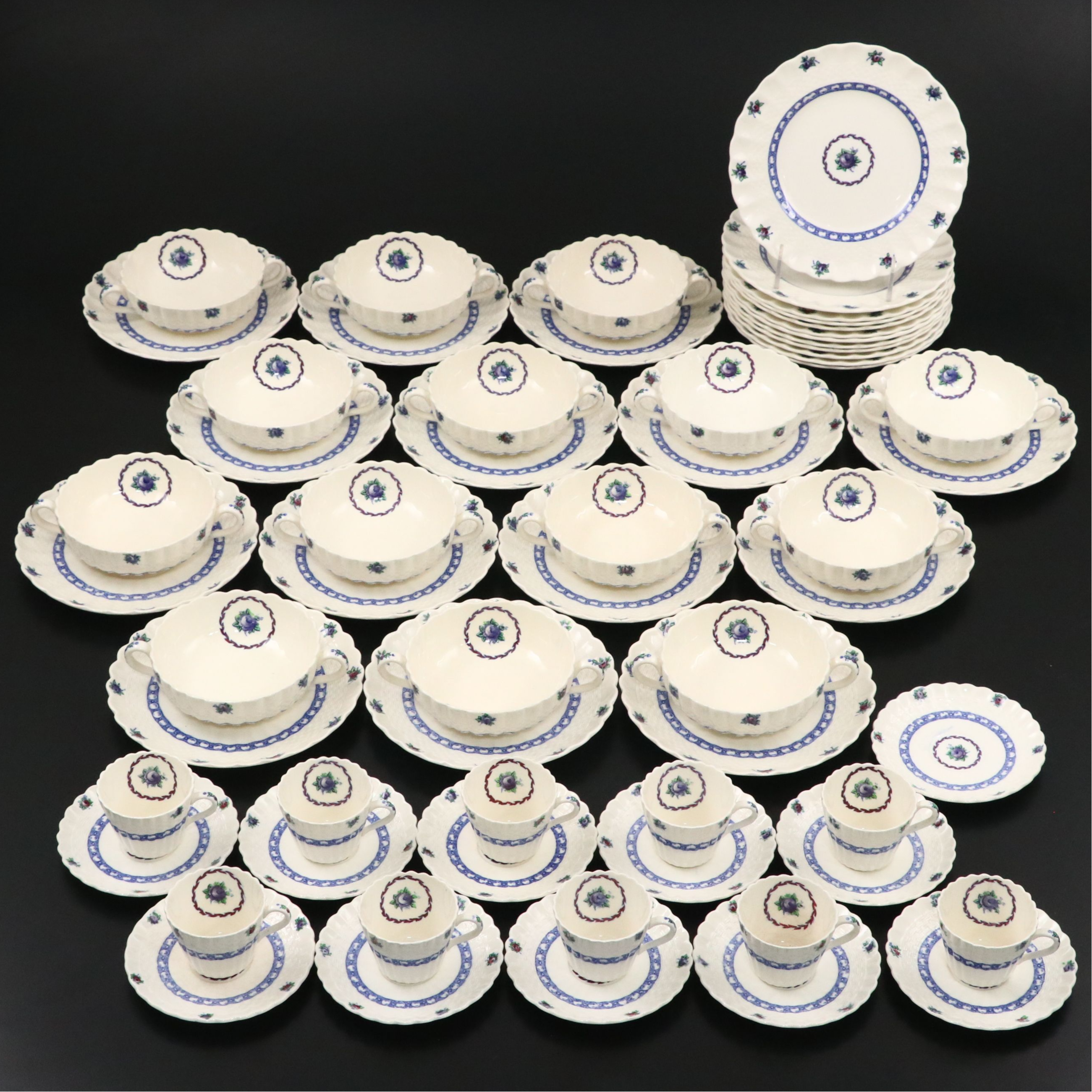 Copeland Spode Porcelain Cream Soup Bowls, Cups, Saucers, and More Dinnerware