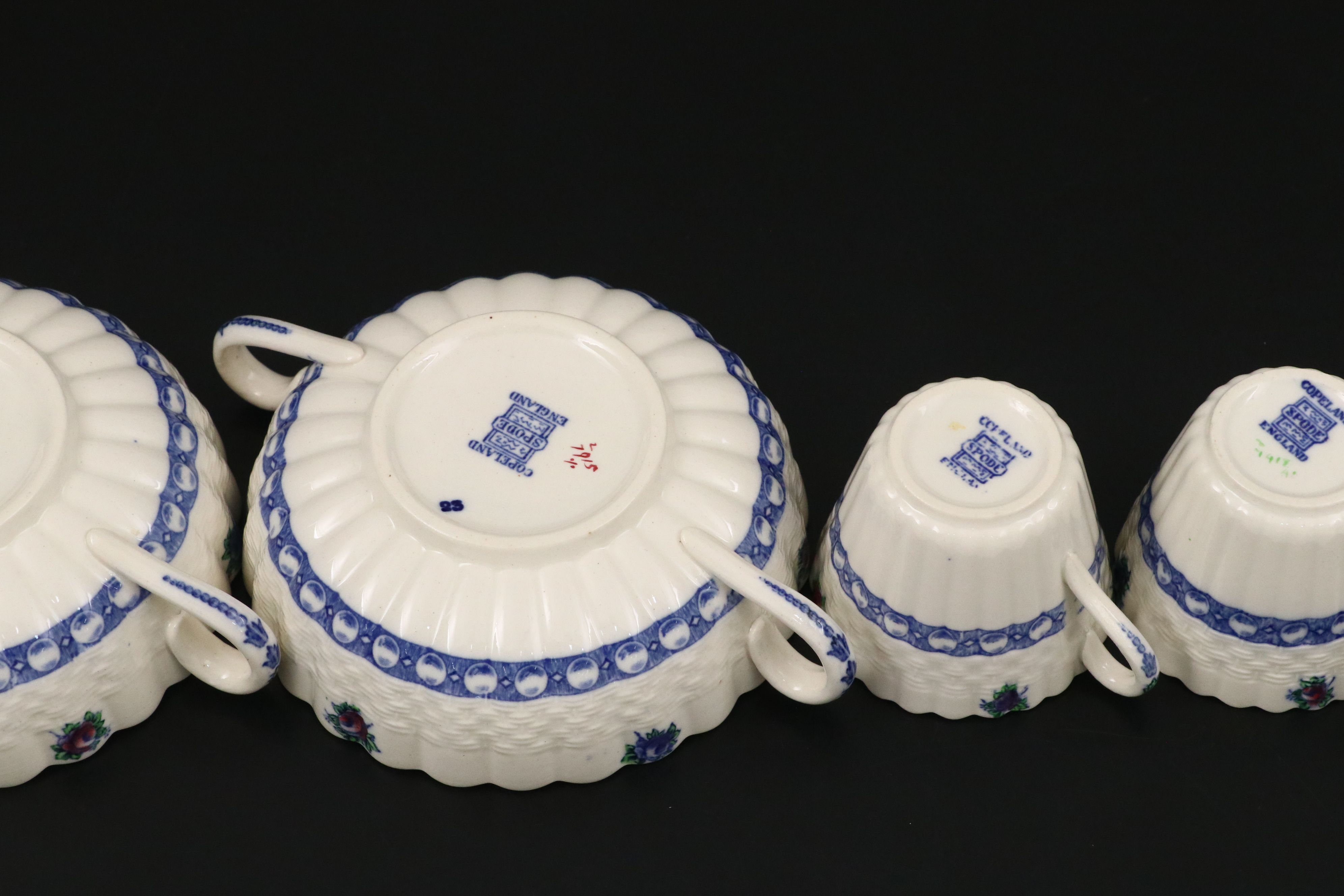 Copeland Spode Porcelain Cream Soup Bowls, Cups, Saucers, and More Dinnerware