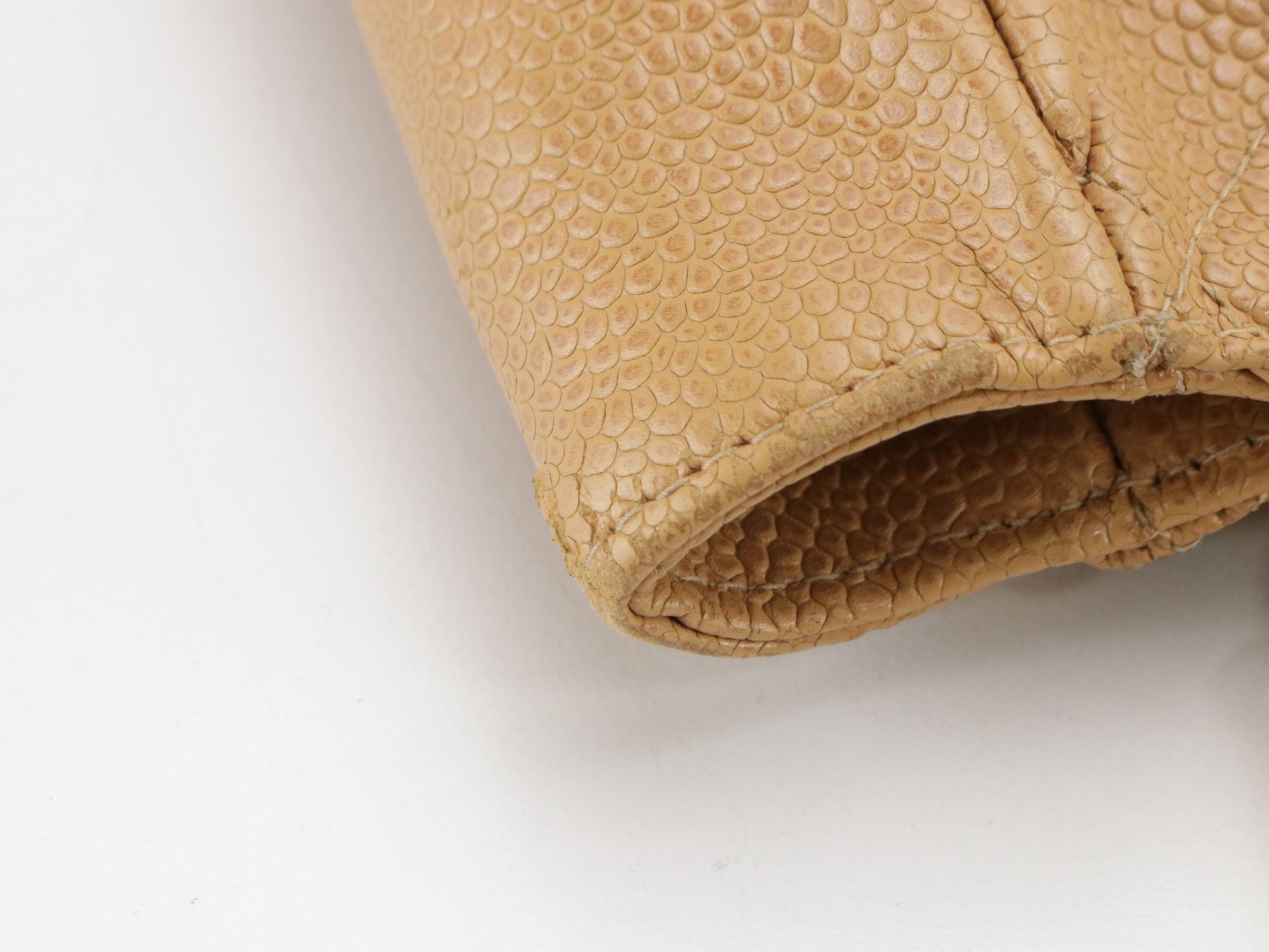 Chanel CC Turnlock Front Pocket Tote Bag in Tan Quilted Caviar Leather