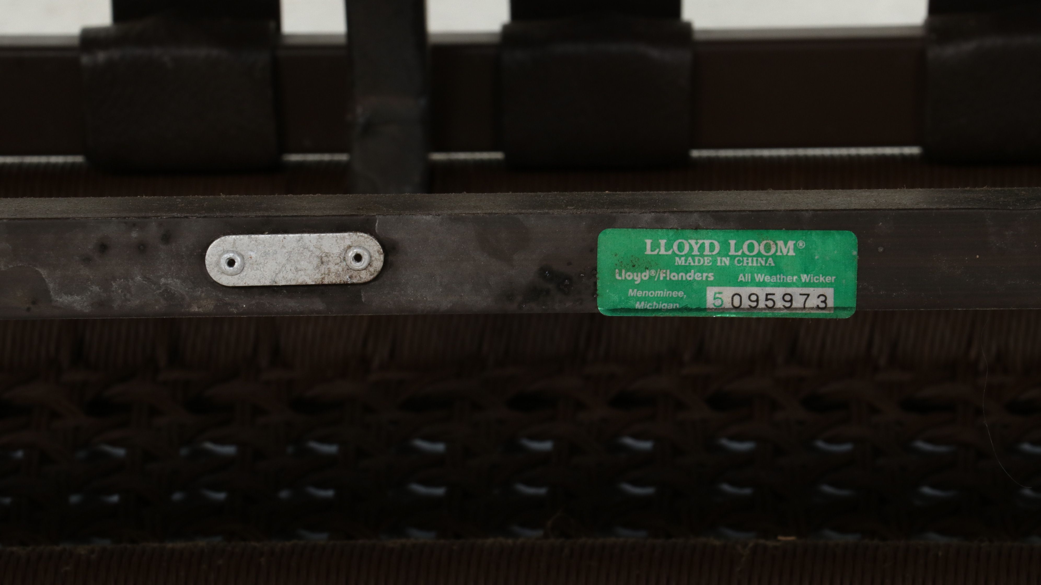 Lloyd Flanders Lloyd Loom All-Weather PE Patio Gliders and Coffee Table