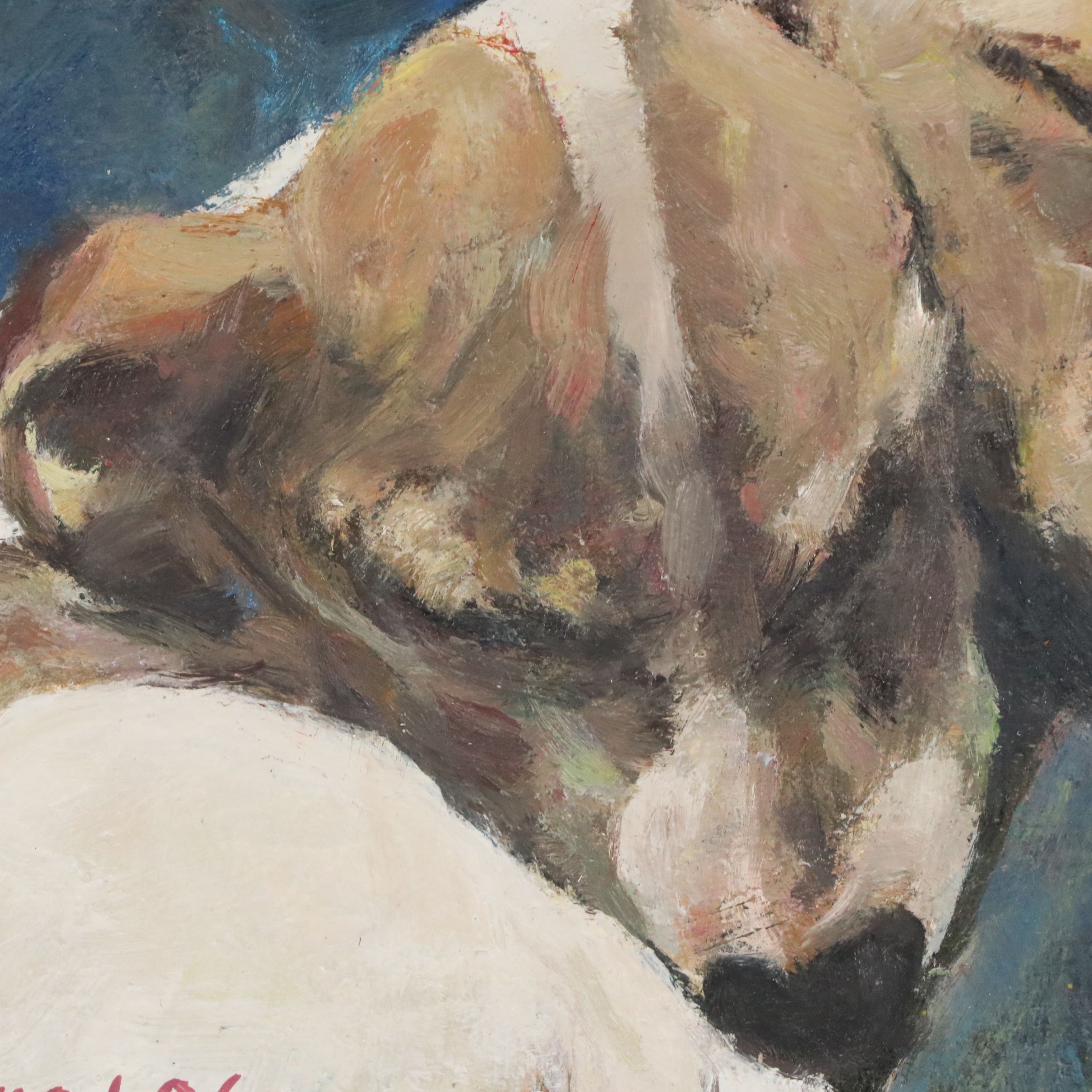 Kevin Kasik Oil Painting of Sleeping Puppies, 2026