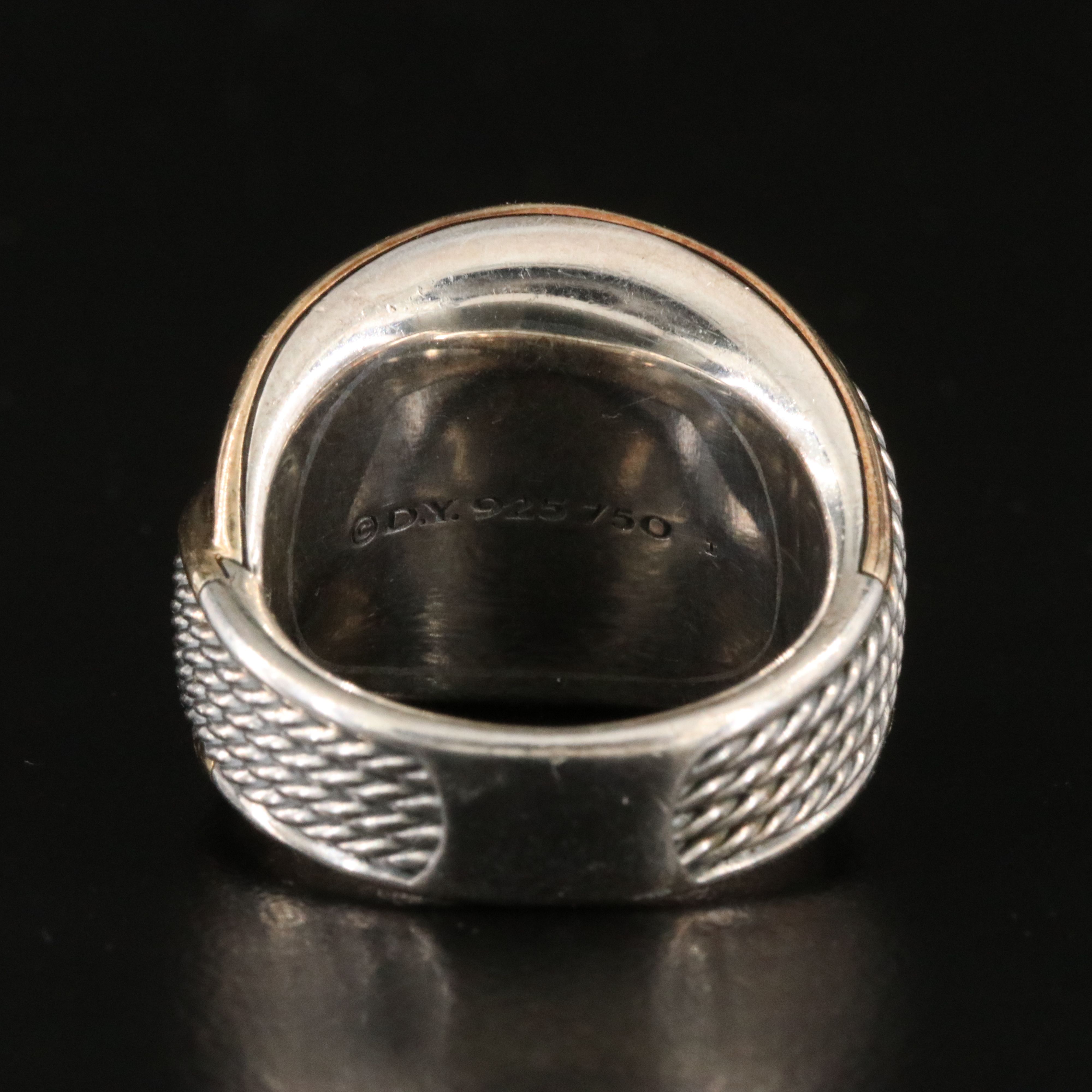 David Yurman Origami Sterling and 18K Rose Gold Ring