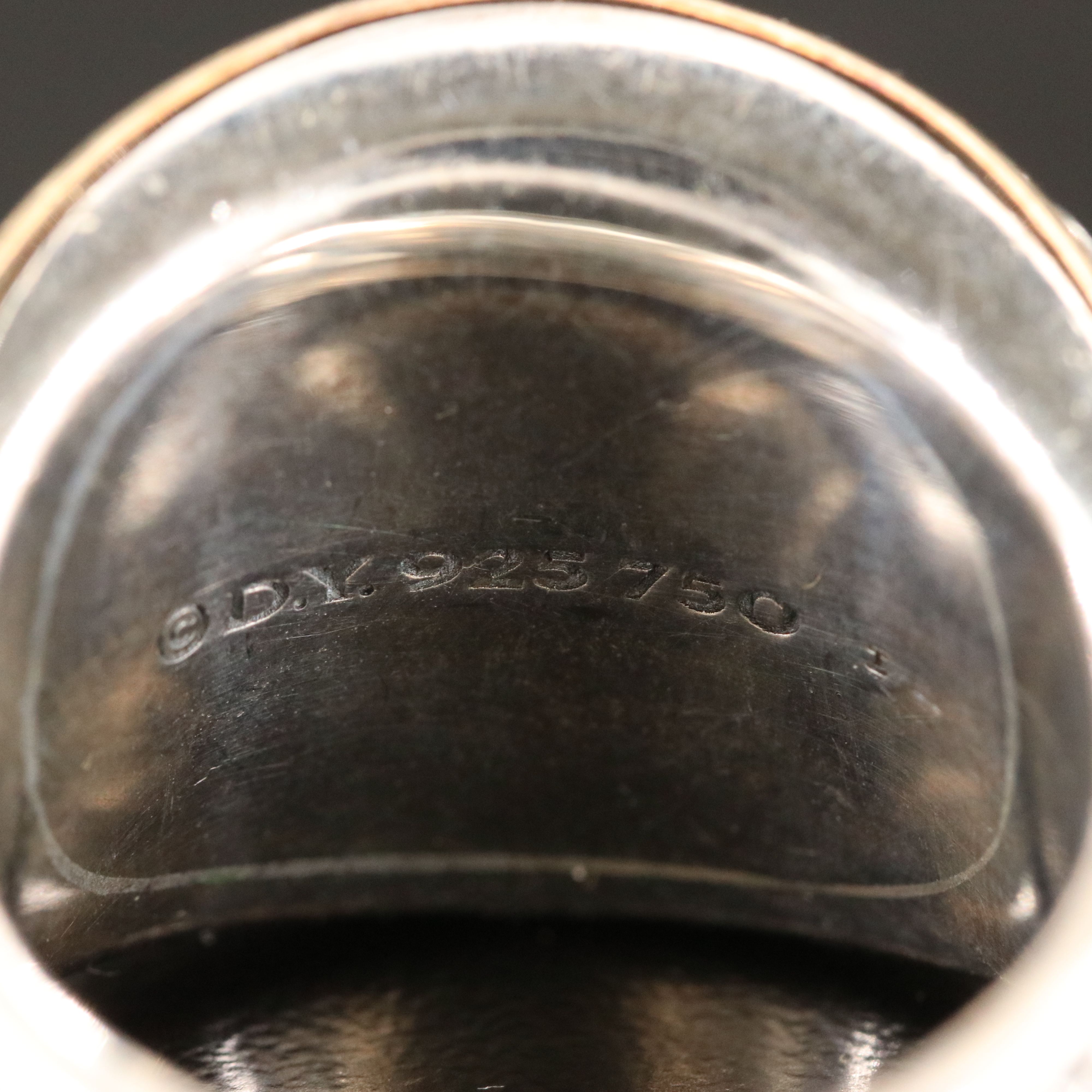 David Yurman Origami Sterling and 18K Rose Gold Ring