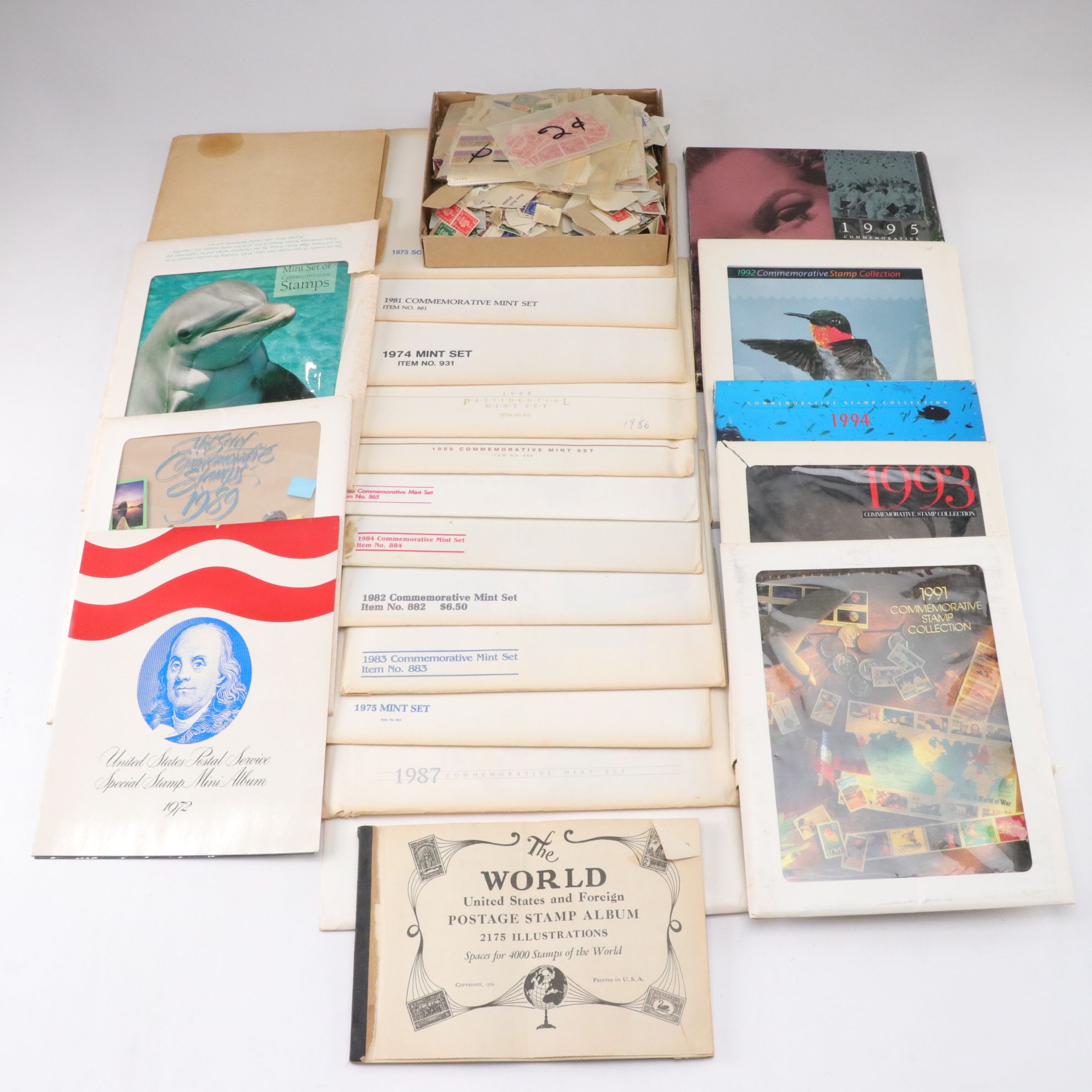 International Stamp Collection with U.S. Stamp Albums, Mid to Late 20th Century