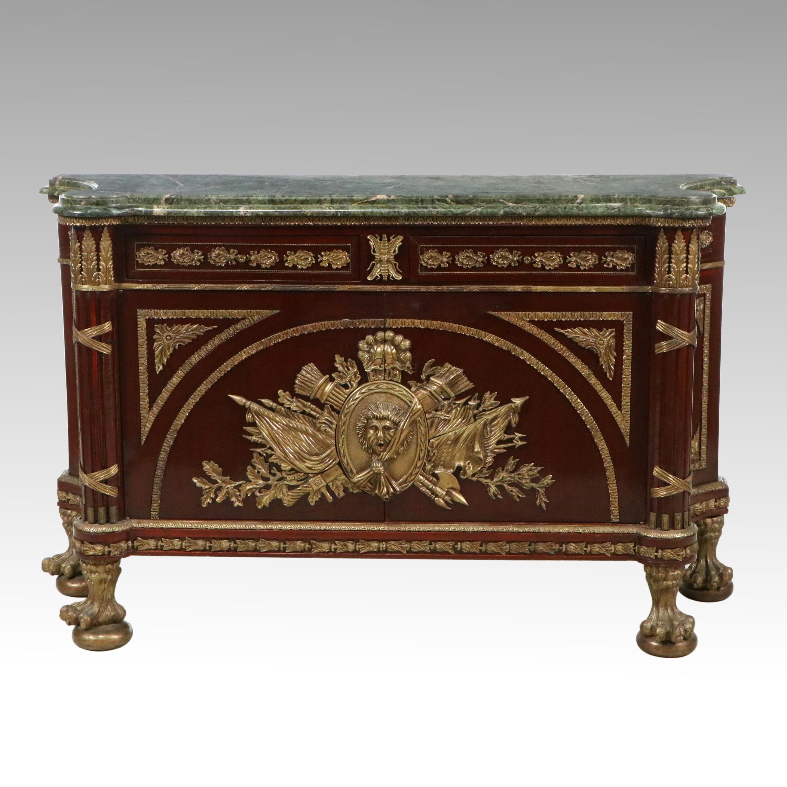 Napoleon III Style Ormolu Mounted Mahogany Buffet with Marble Top