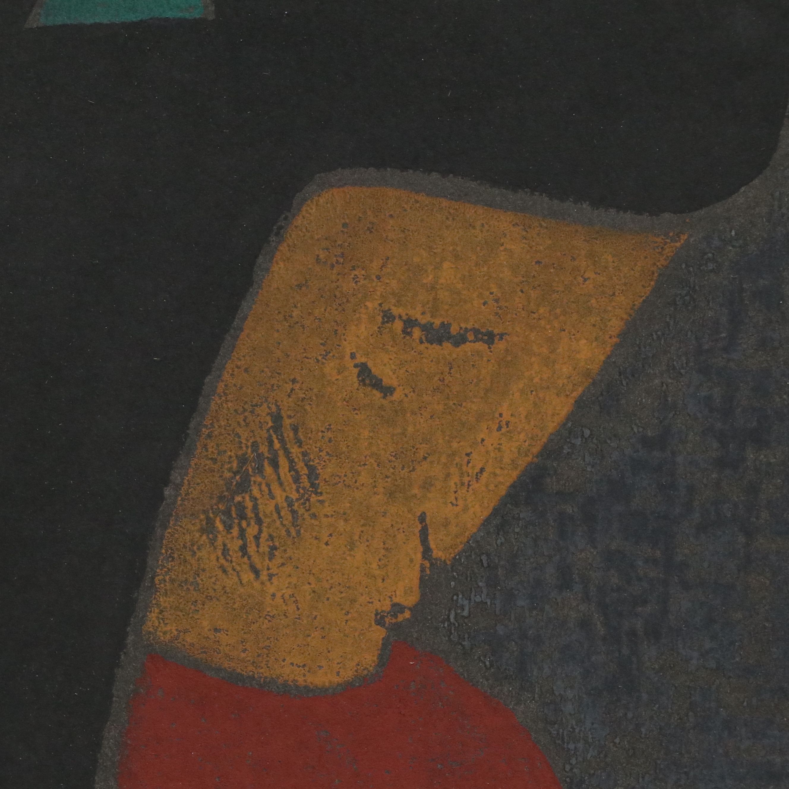 Kiyoshi Saitō Japanese Modernist Color Woodblock Print "Red Fruit," 1955