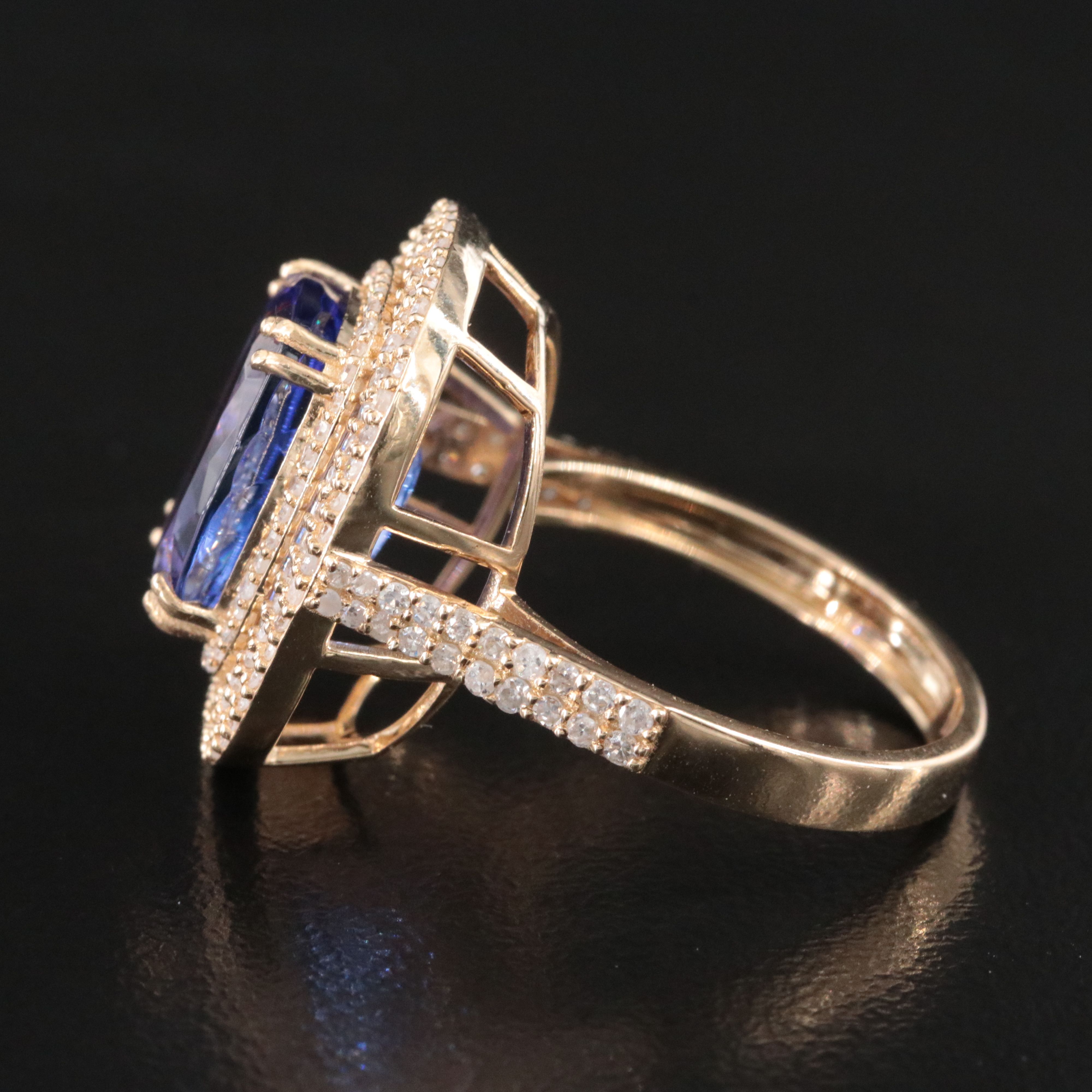 14K 4.81 CT Tanzanite and Diamond Ring
