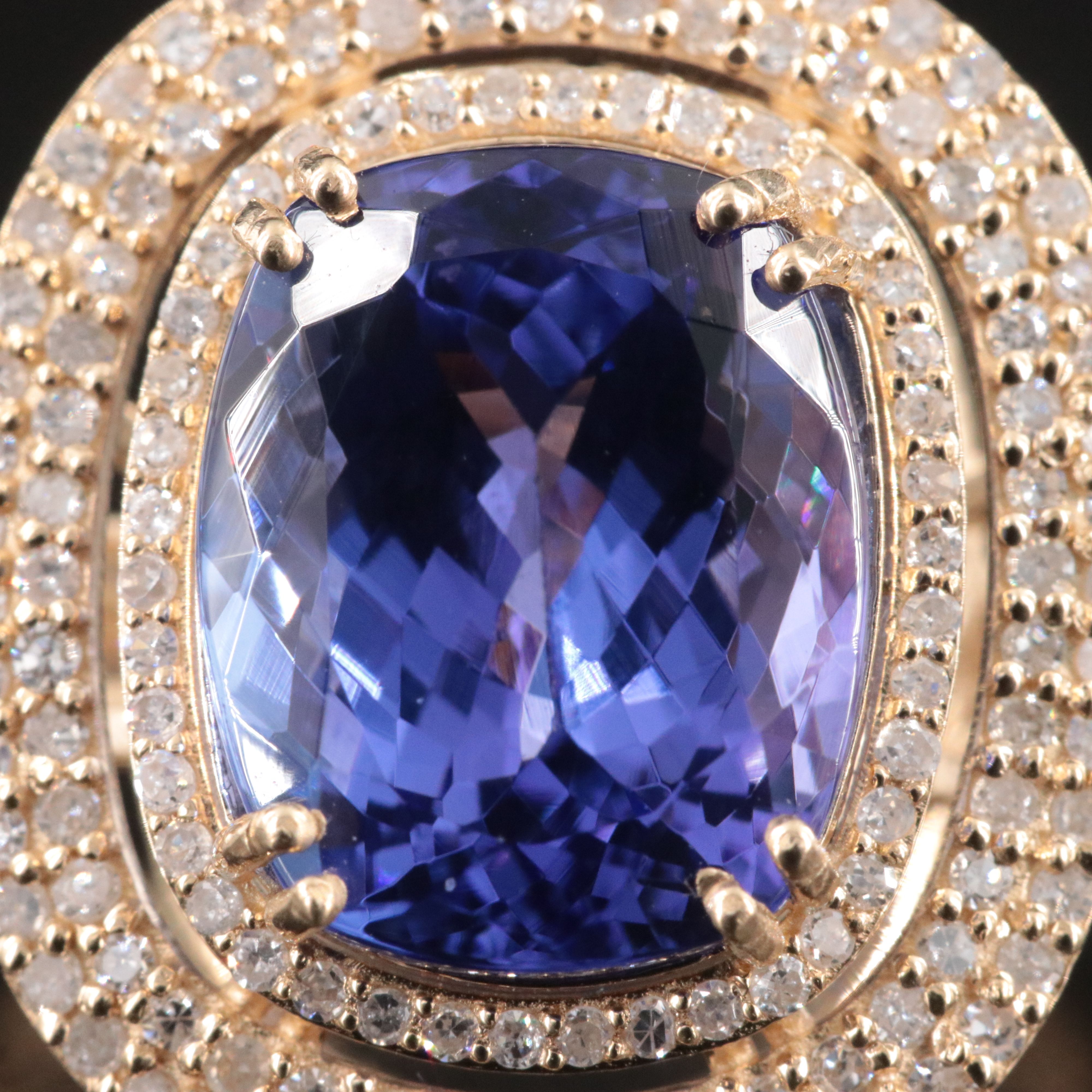 14K 4.81 CT Tanzanite and Diamond Ring