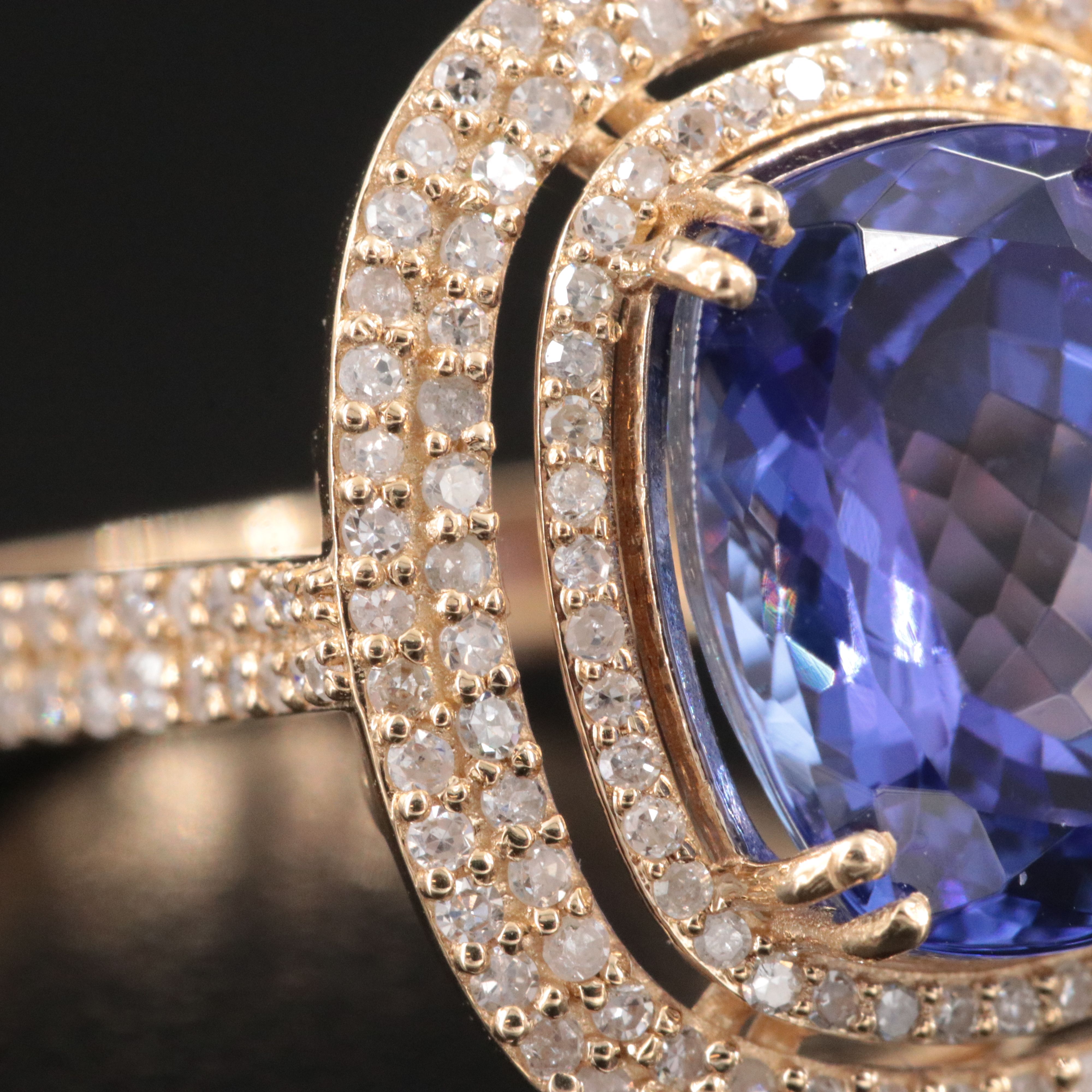 14K 4.81 CT Tanzanite and Diamond Ring