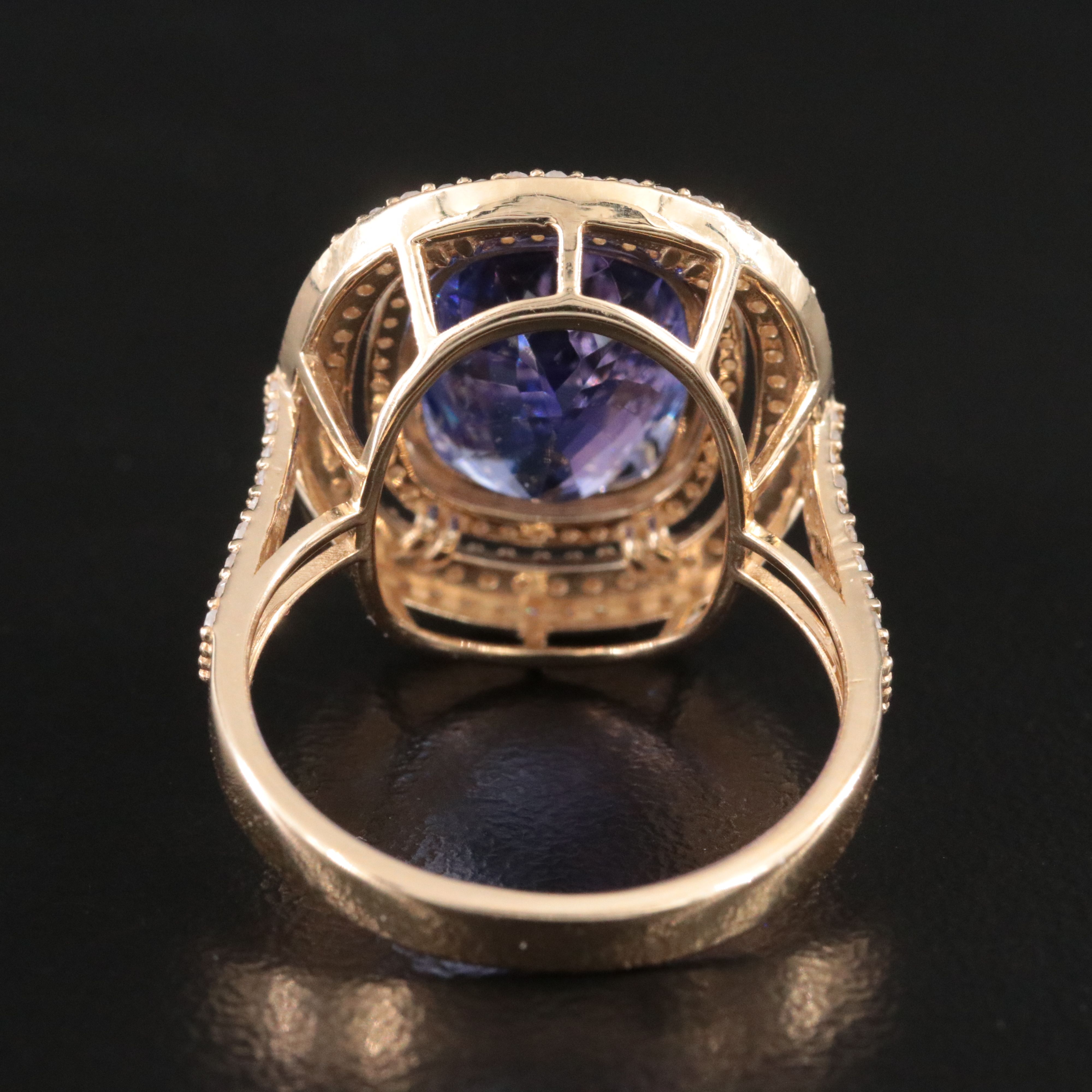14K 4.81 CT Tanzanite and Diamond Ring