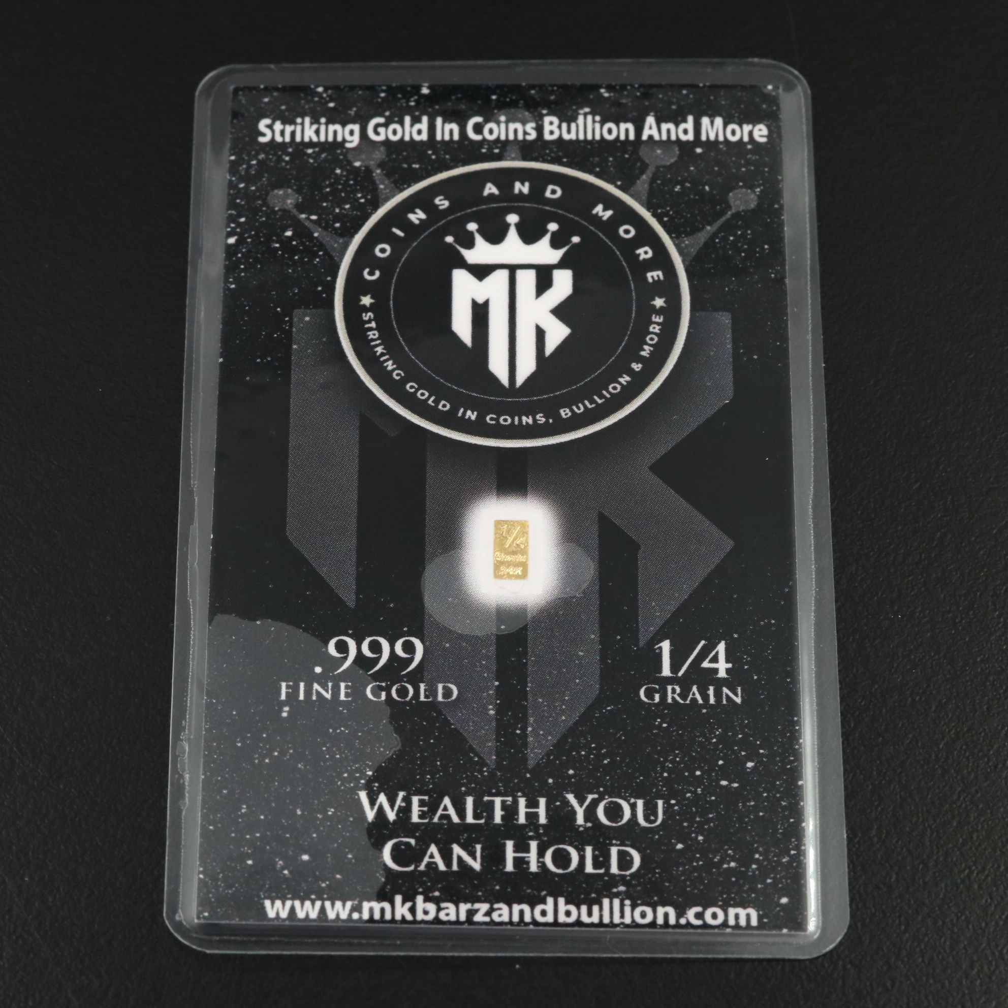 One-Quarter Grain Fine Gold Ingot and 24K Gold-Infused Novelty Currency Note