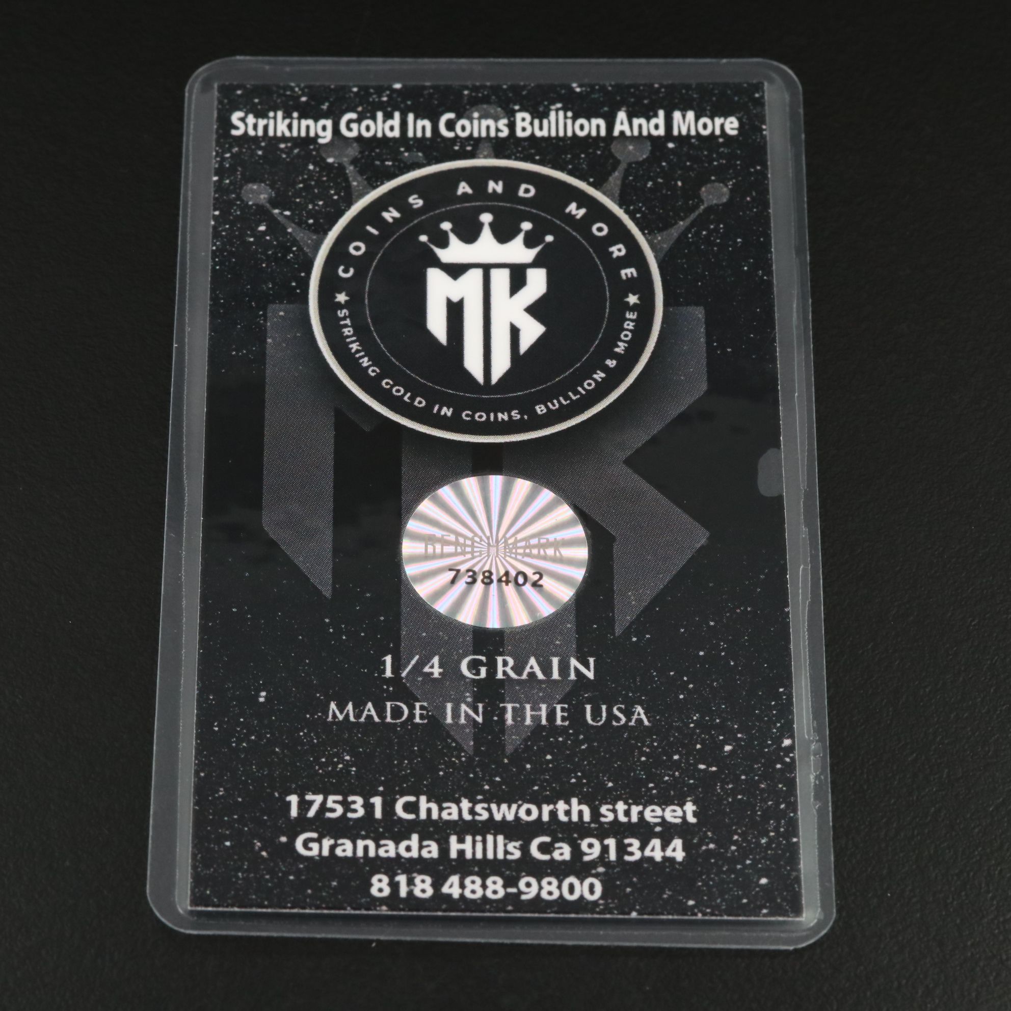 One-Quarter Grain Fine Gold Ingot and 24K Gold-Infused Novelty Currency Note