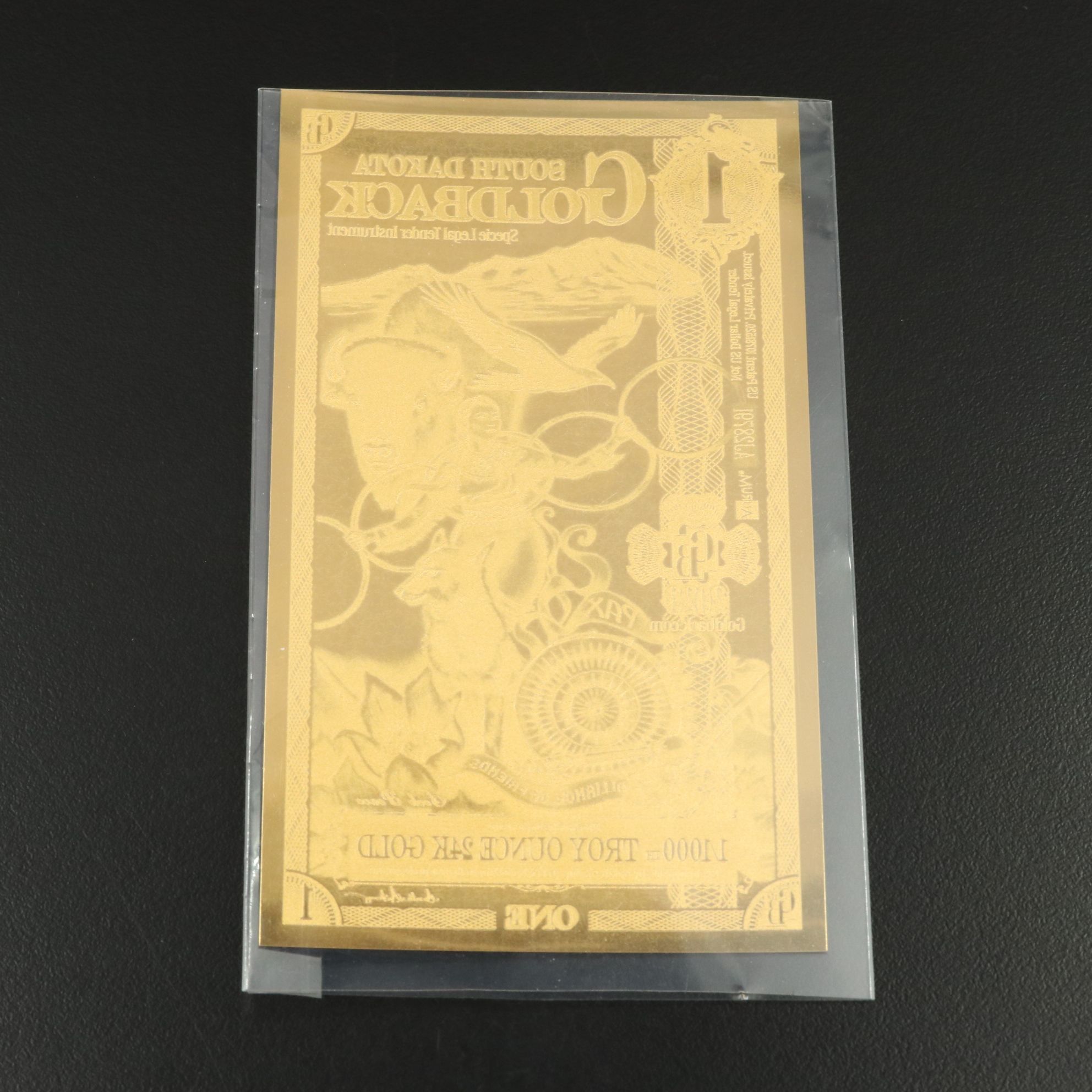 One-Quarter Grain Fine Gold Ingot and 24K Gold-Infused Novelty Currency Note