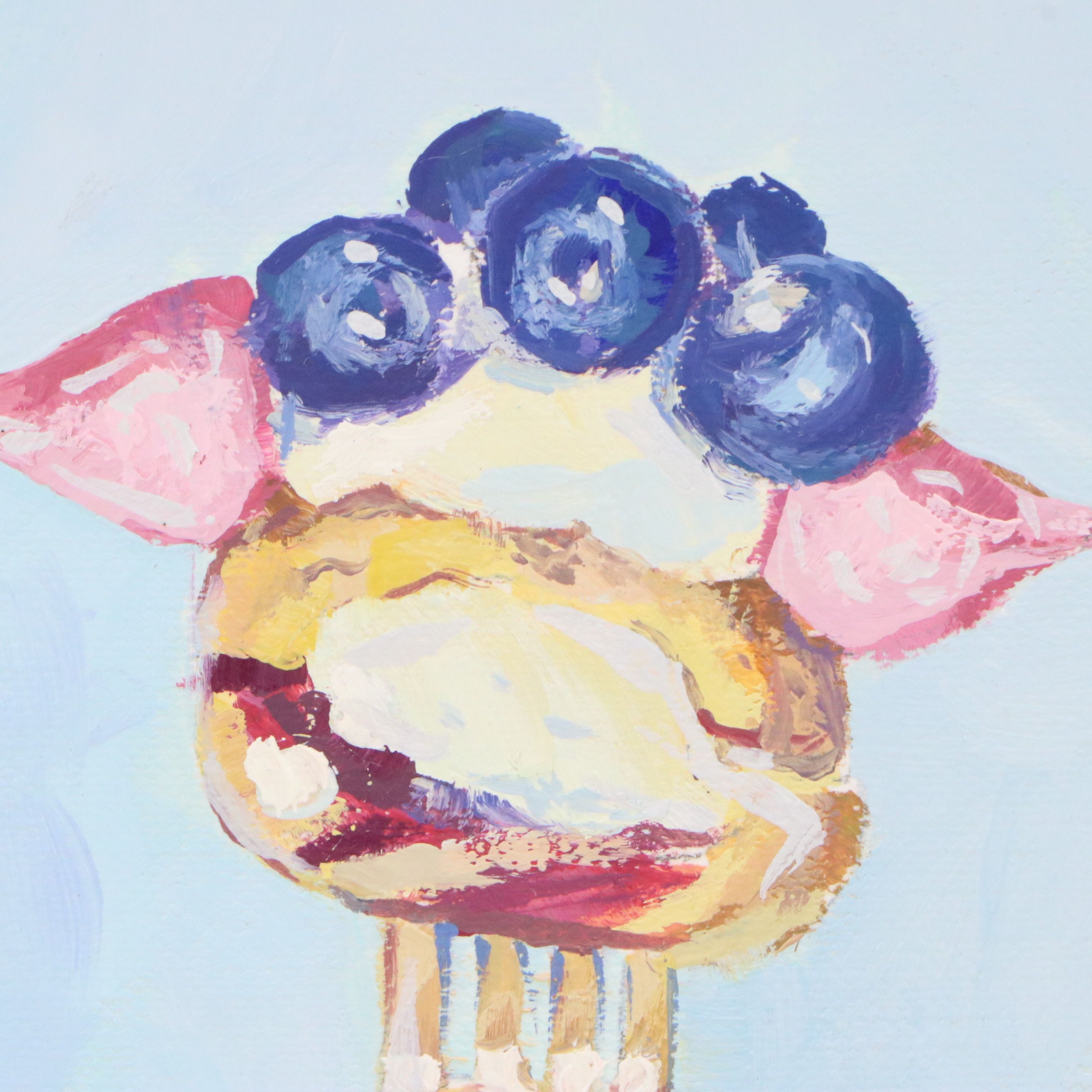 Lora Pampkin Still Life Oil Painting of the Perfect Bite on Fork, 21st Century