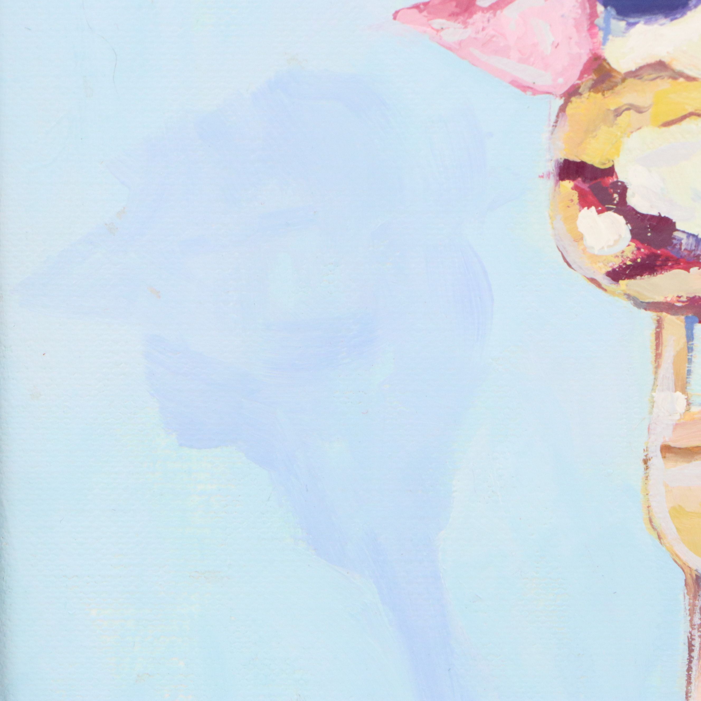 Lora Pampkin Still Life Oil Painting of the Perfect Bite on Fork, 21st Century