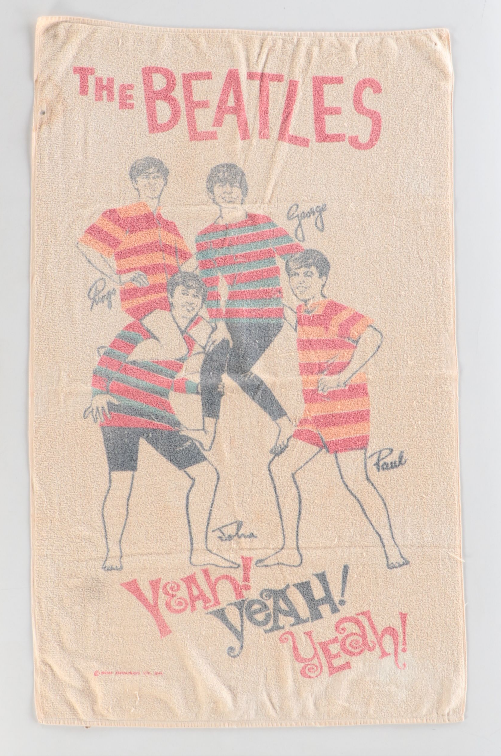 The Beatles "Yeah! Yeah! Yeah!" Beach Towel with Norman Parkinson Photo Magazine