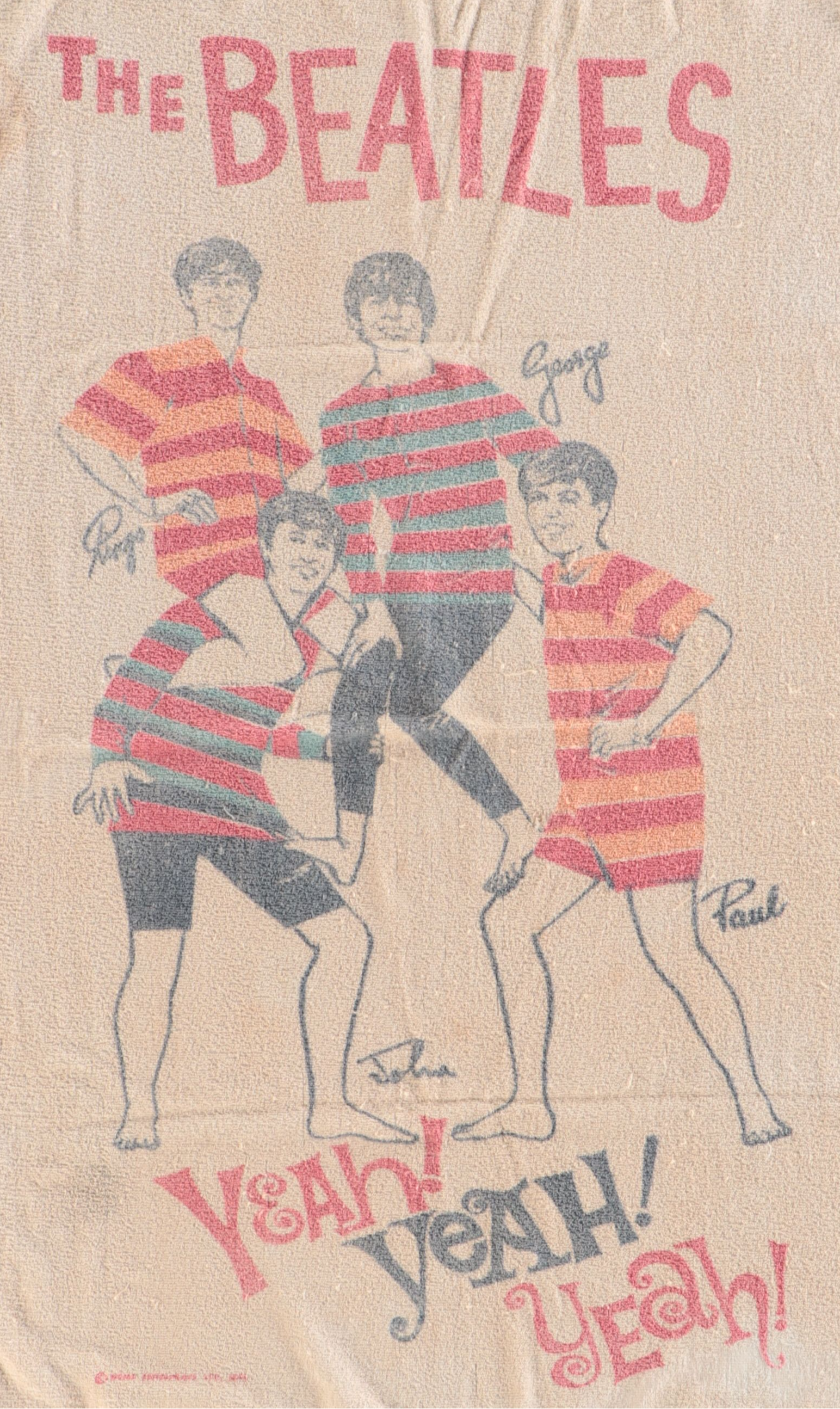 The Beatles "Yeah! Yeah! Yeah!" Beach Towel with Norman Parkinson Photo Magazine