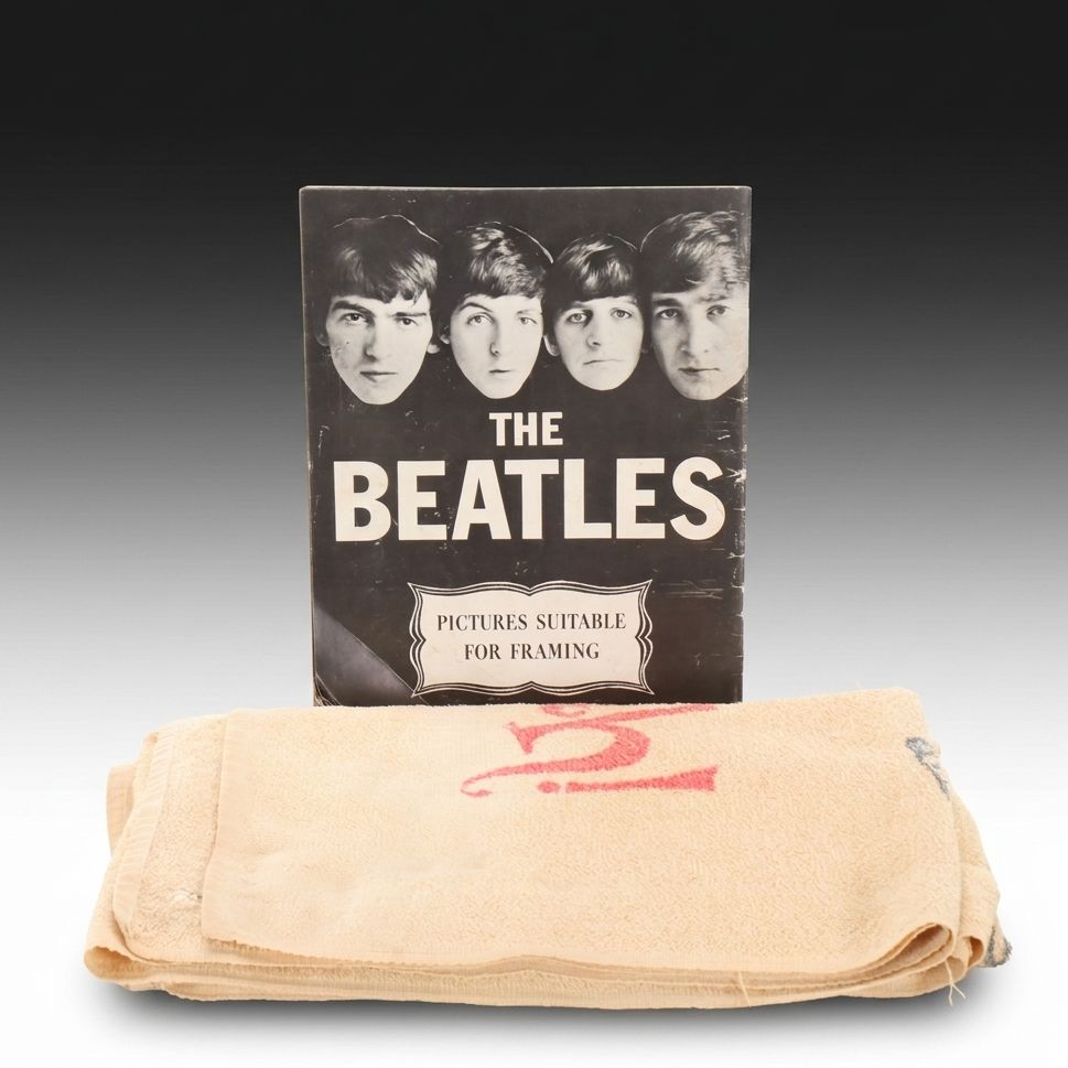 The Beatles "Yeah! Yeah! Yeah!" Beach Towel with Norman Parkinson Photo Magazine