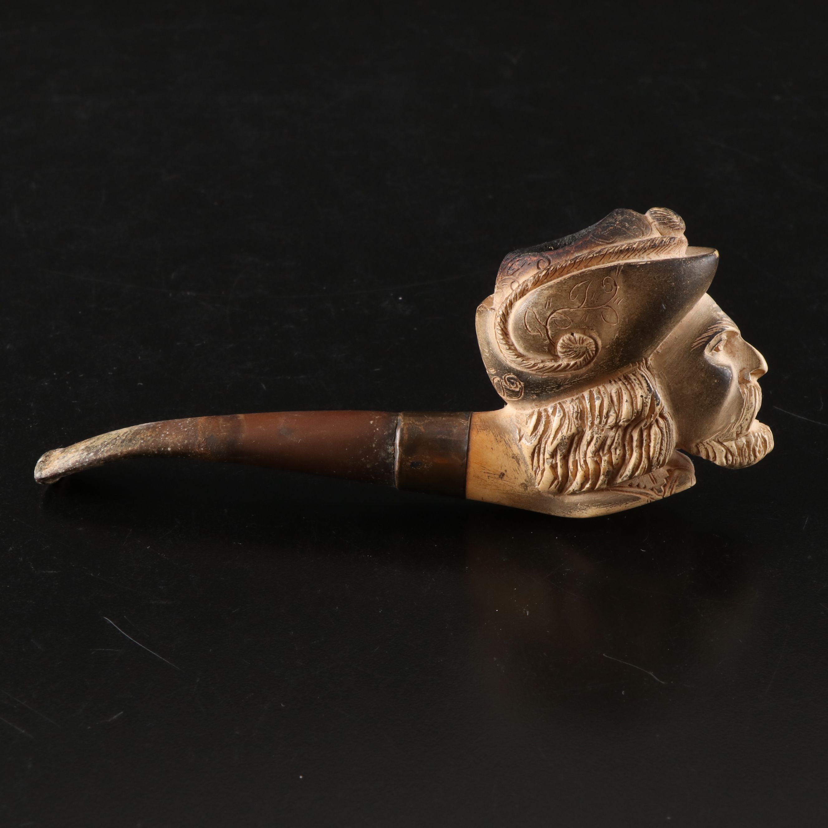 Sterling Banded and Other Figural Carved Meerschaum Pipes