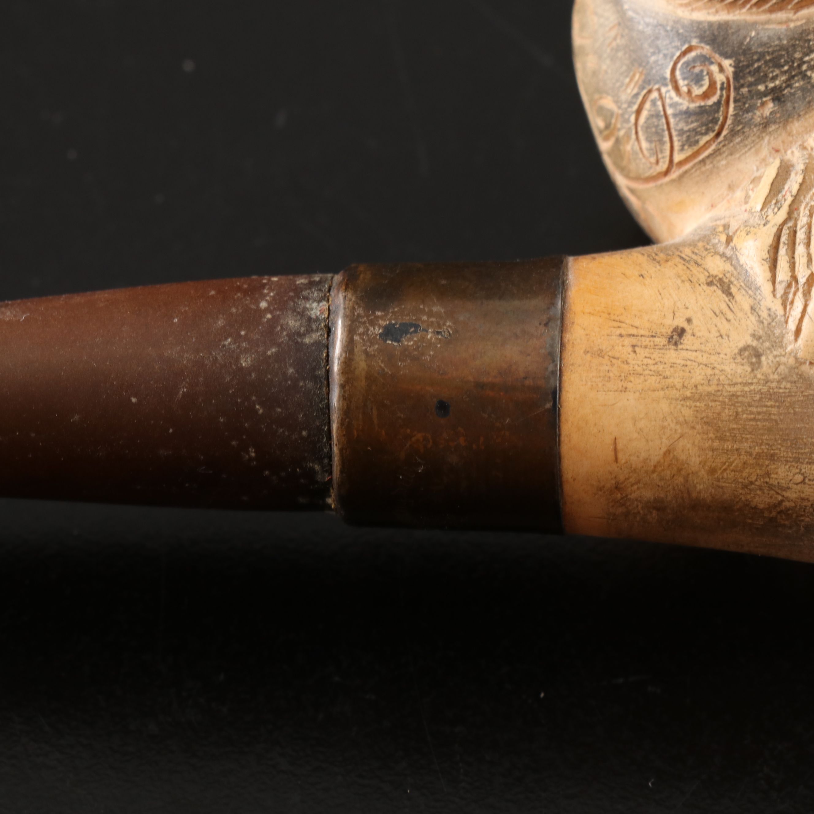 Sterling Banded and Other Figural Carved Meerschaum Pipes