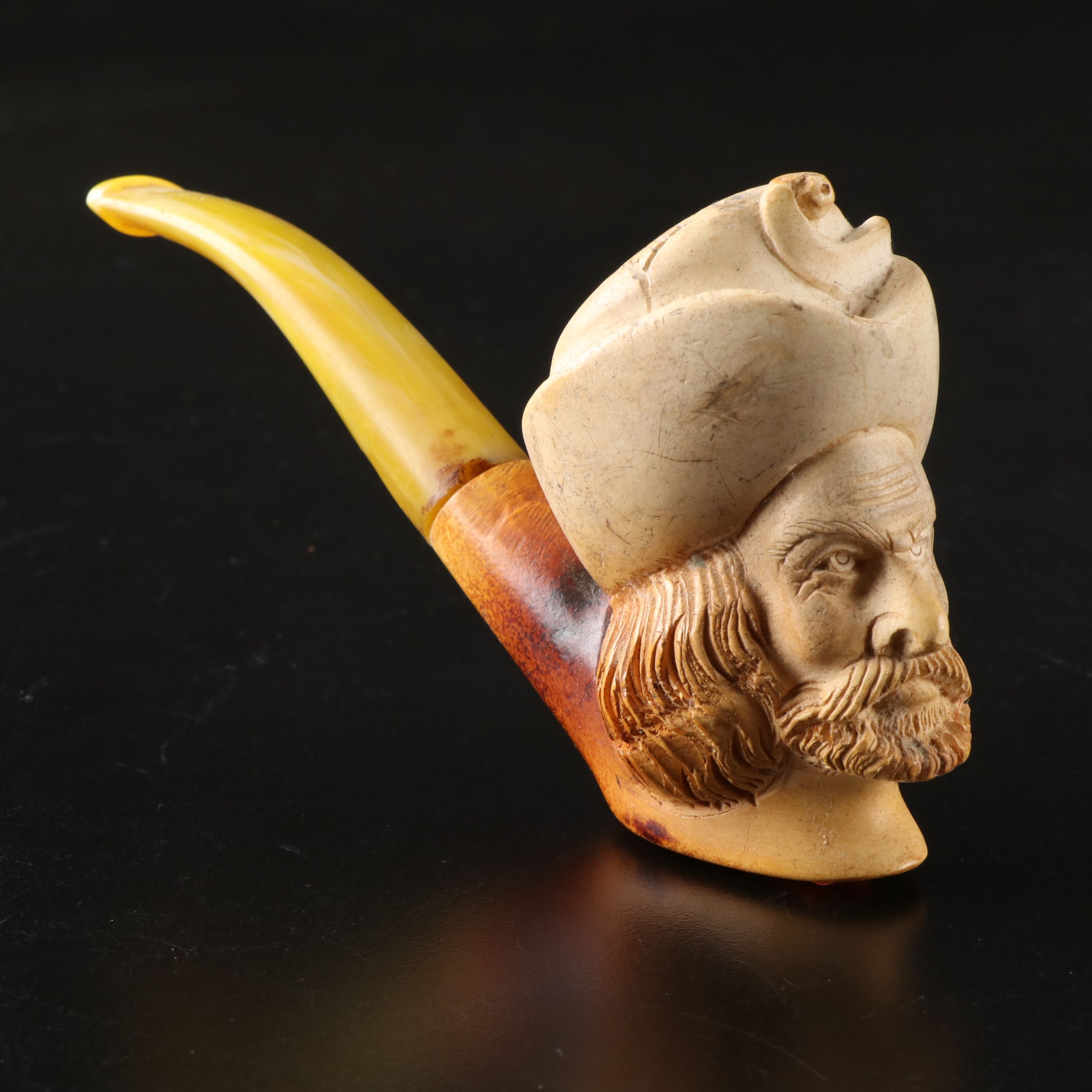Sterling Banded and Other Figural Carved Meerschaum Pipes