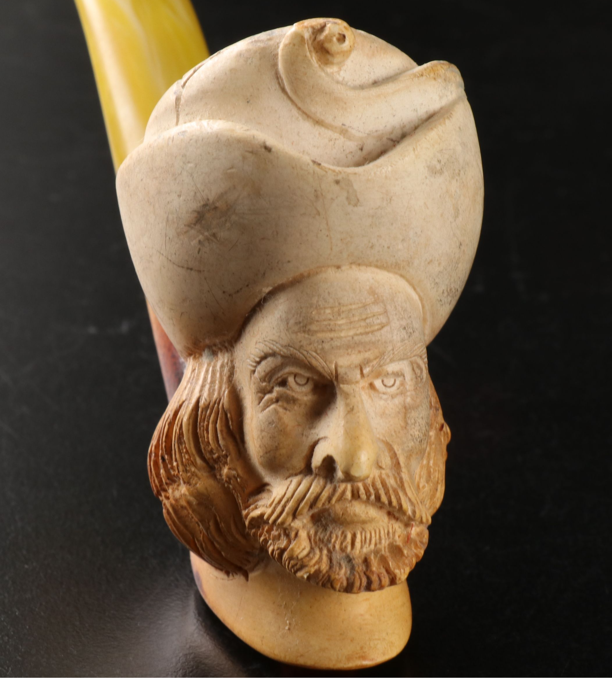 Sterling Banded and Other Figural Carved Meerschaum Pipes