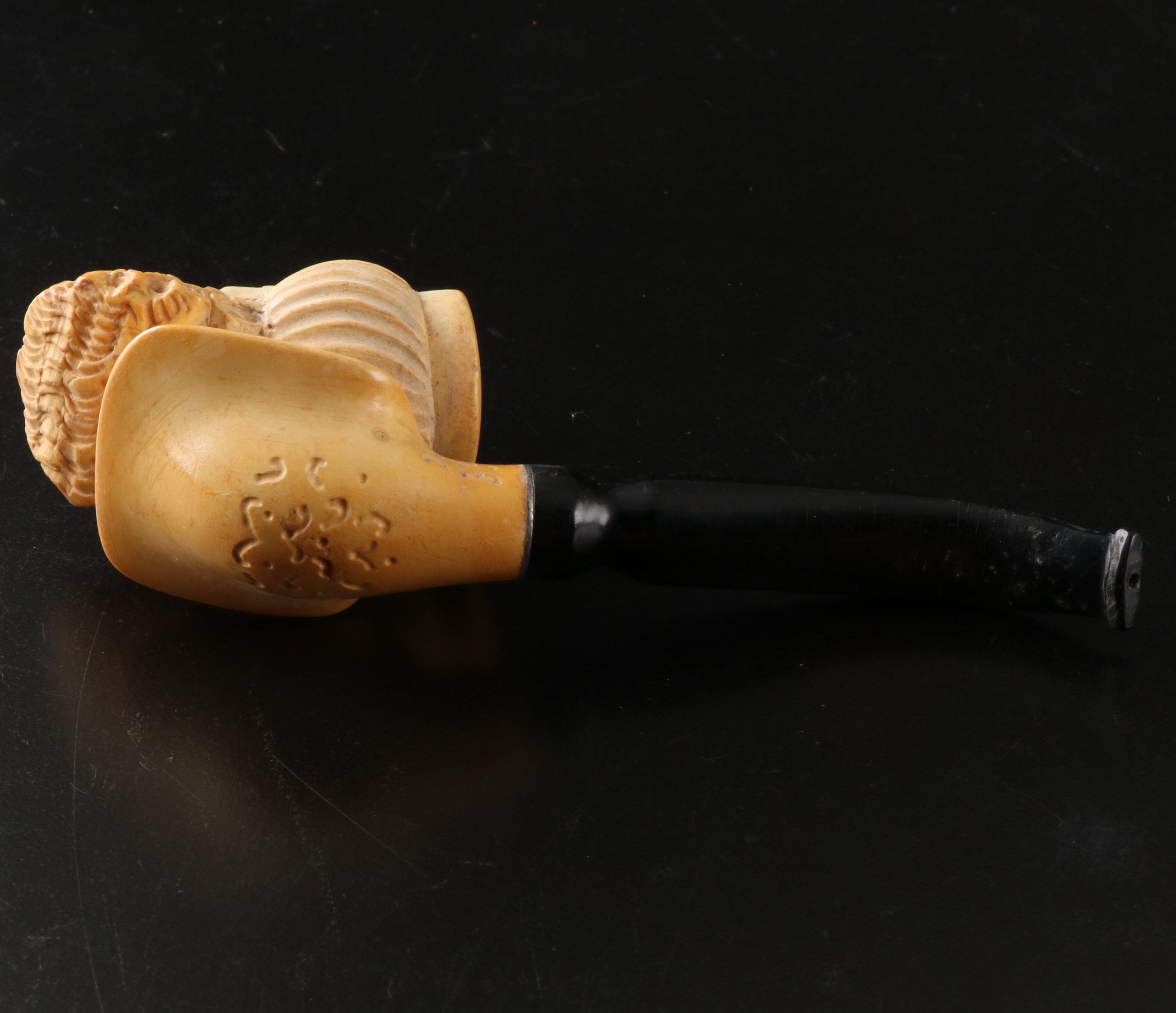 Sterling Banded and Other Figural Carved Meerschaum Pipes