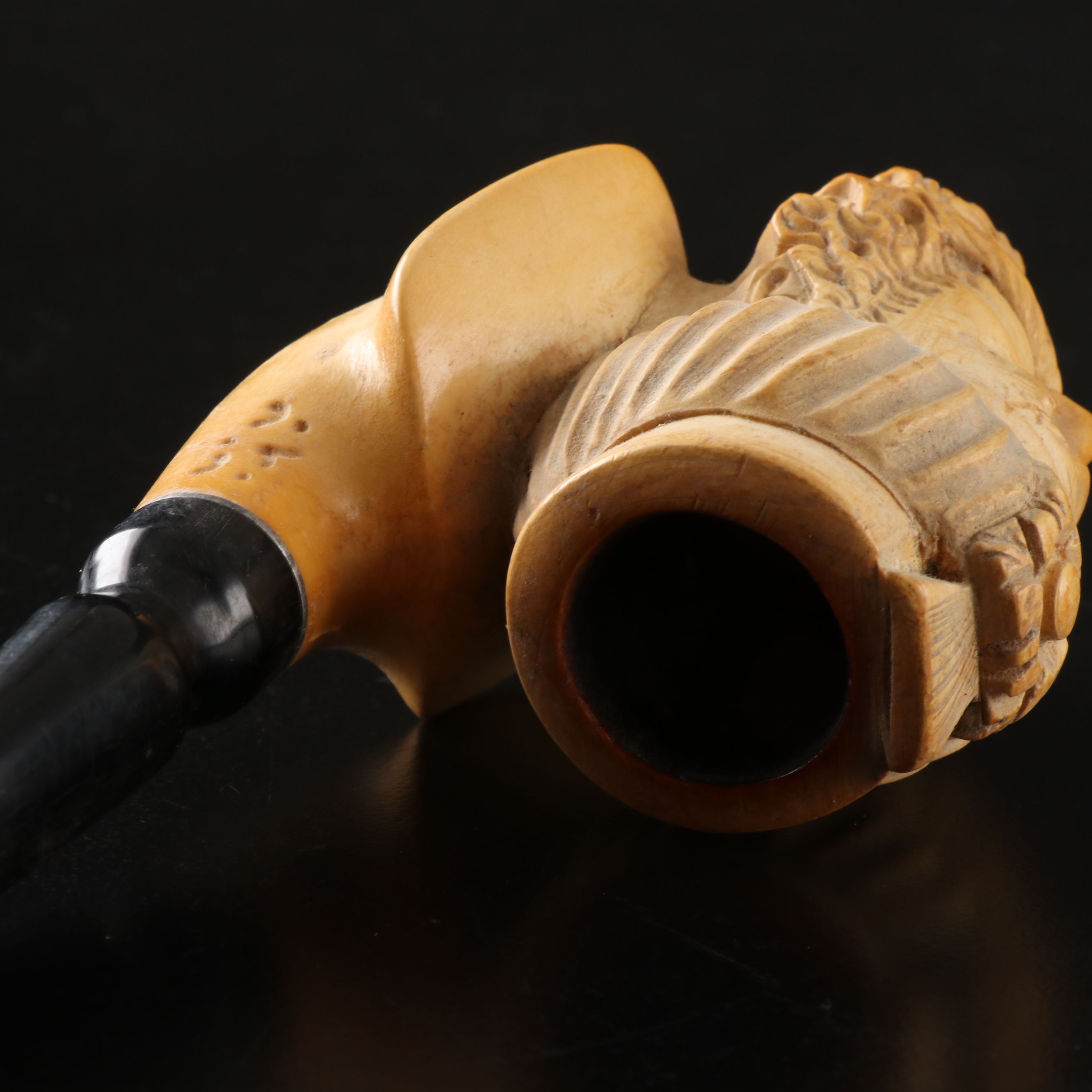 Sterling Banded and Other Figural Carved Meerschaum Pipes
