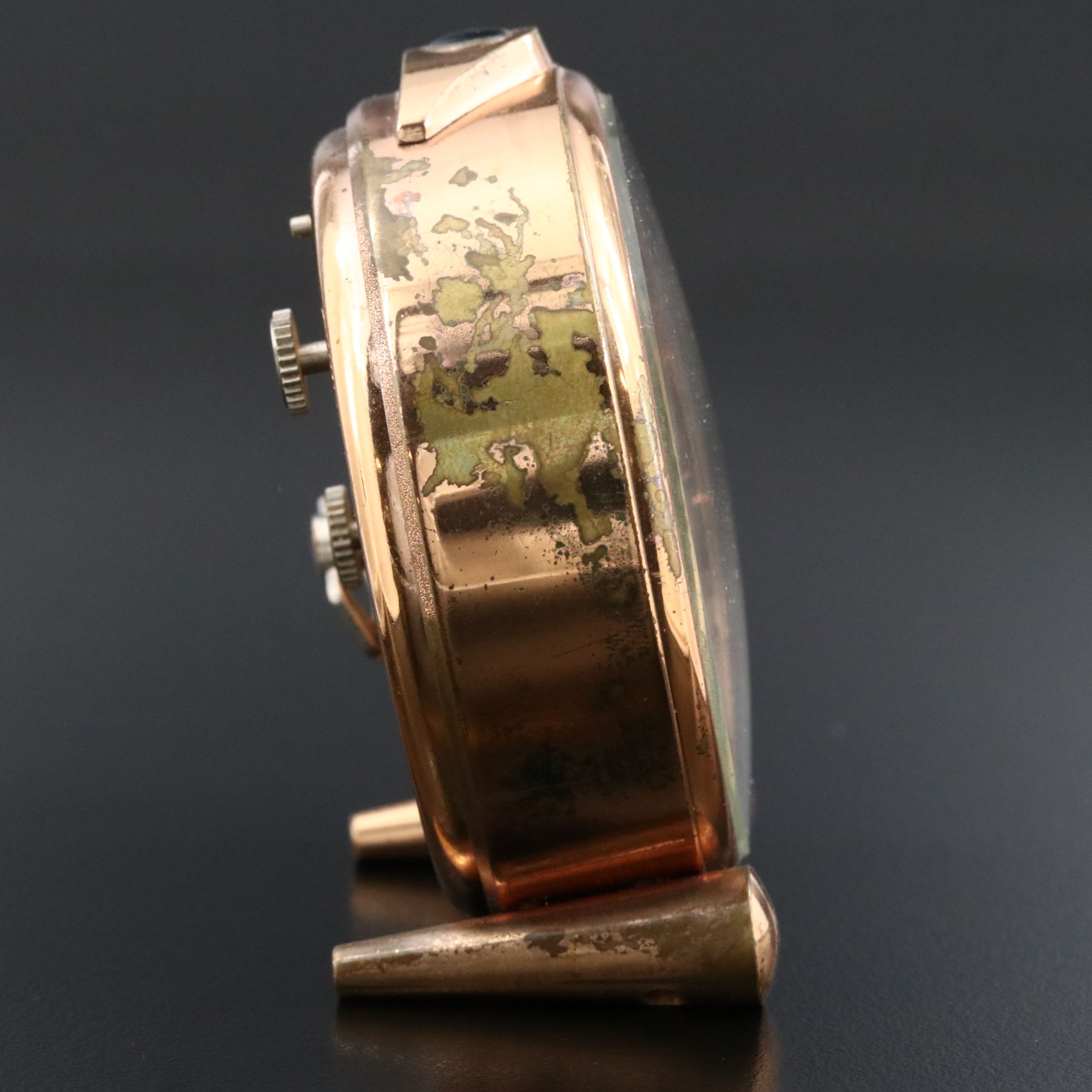 Cyma Retro Style Rose Tone Wind Up Travel Alarm Clock