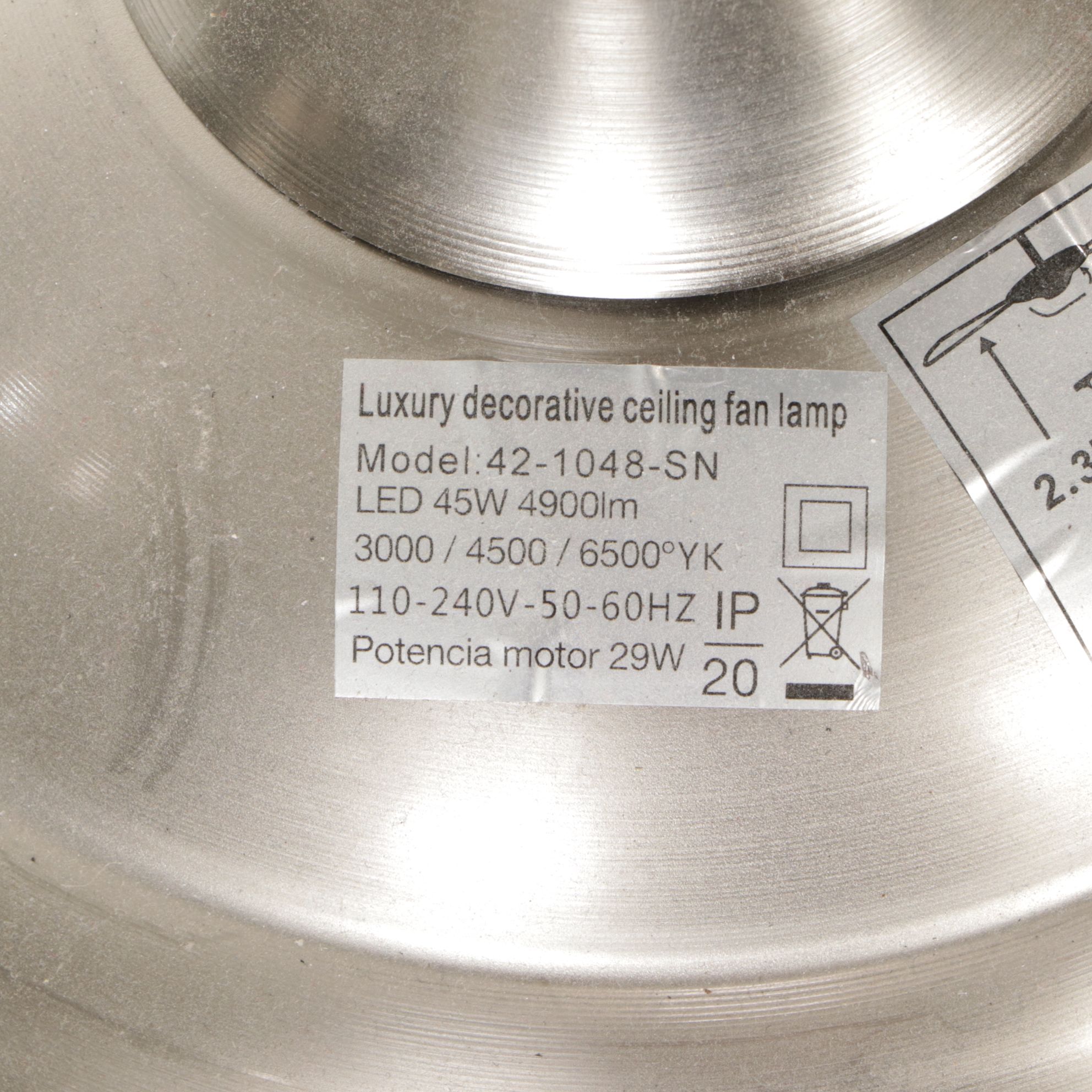 Pair of Integrated Ceiling Fan Crystal Pendant Fixtures