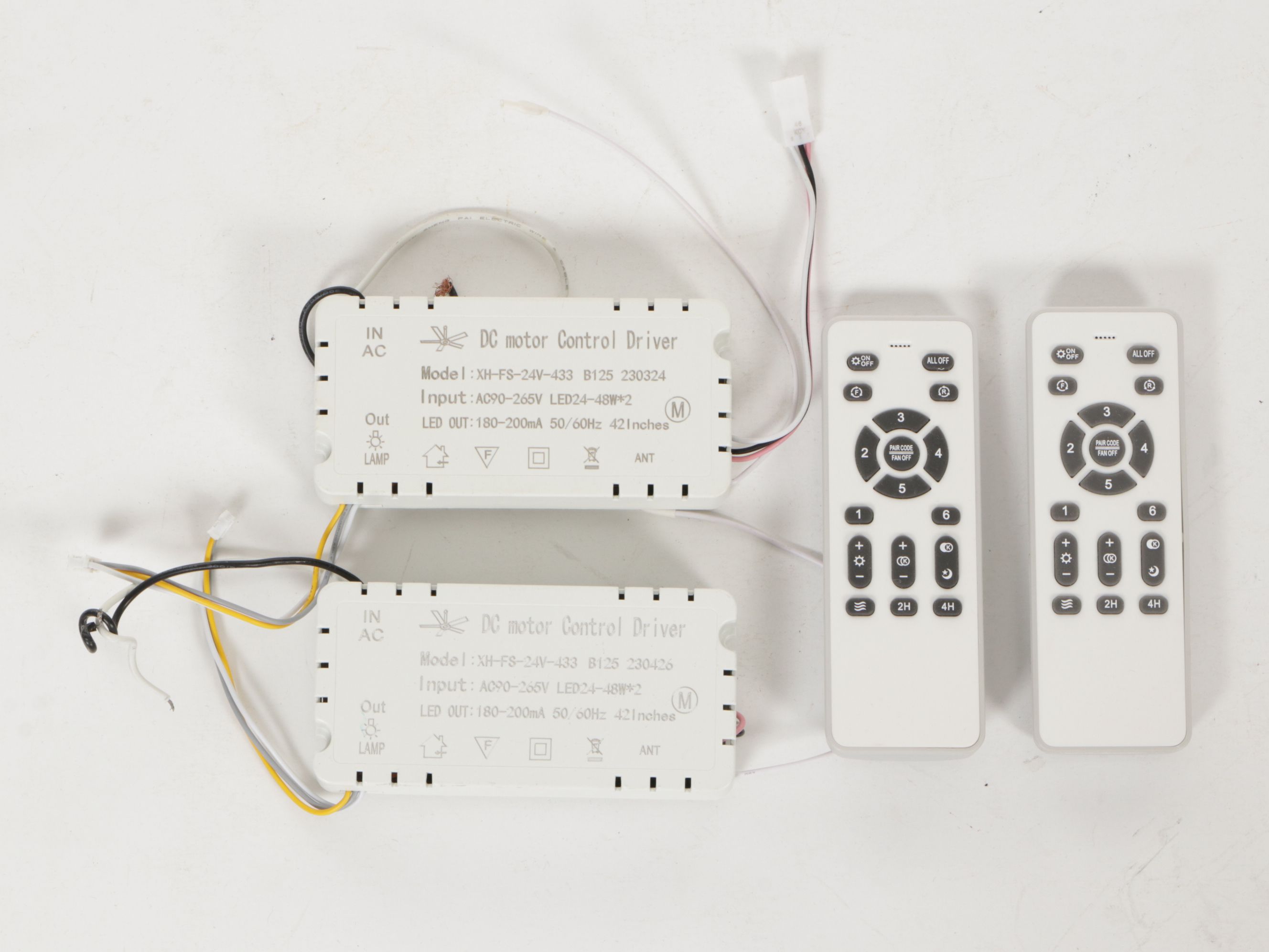 Pair of Integrated Ceiling Fan Crystal Pendant Fixtures