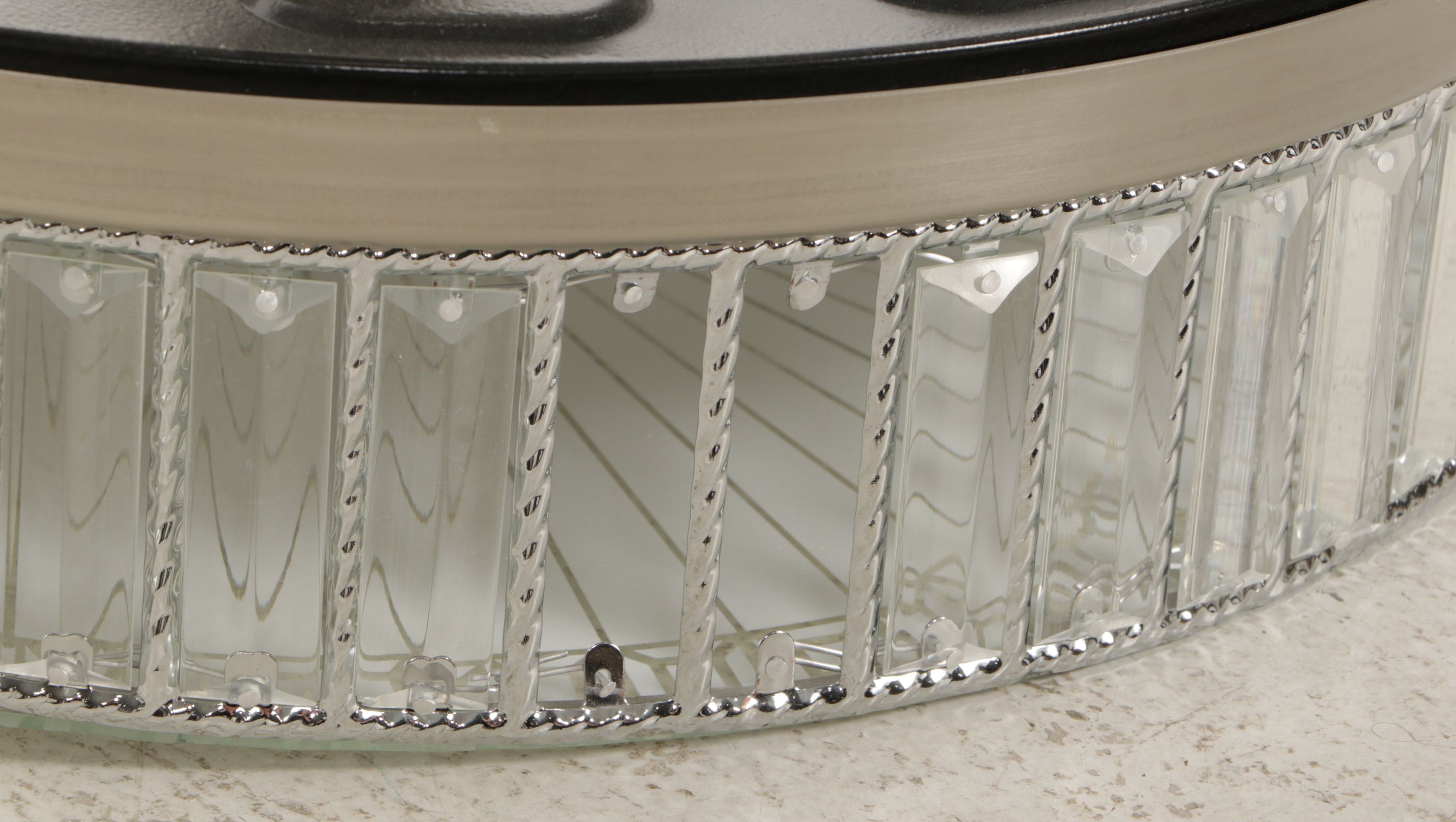 Pair of Integrated Ceiling Fan Crystal Pendant Fixtures